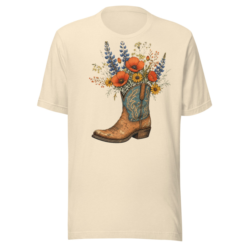 Floral Filled Western Boot T-shirt