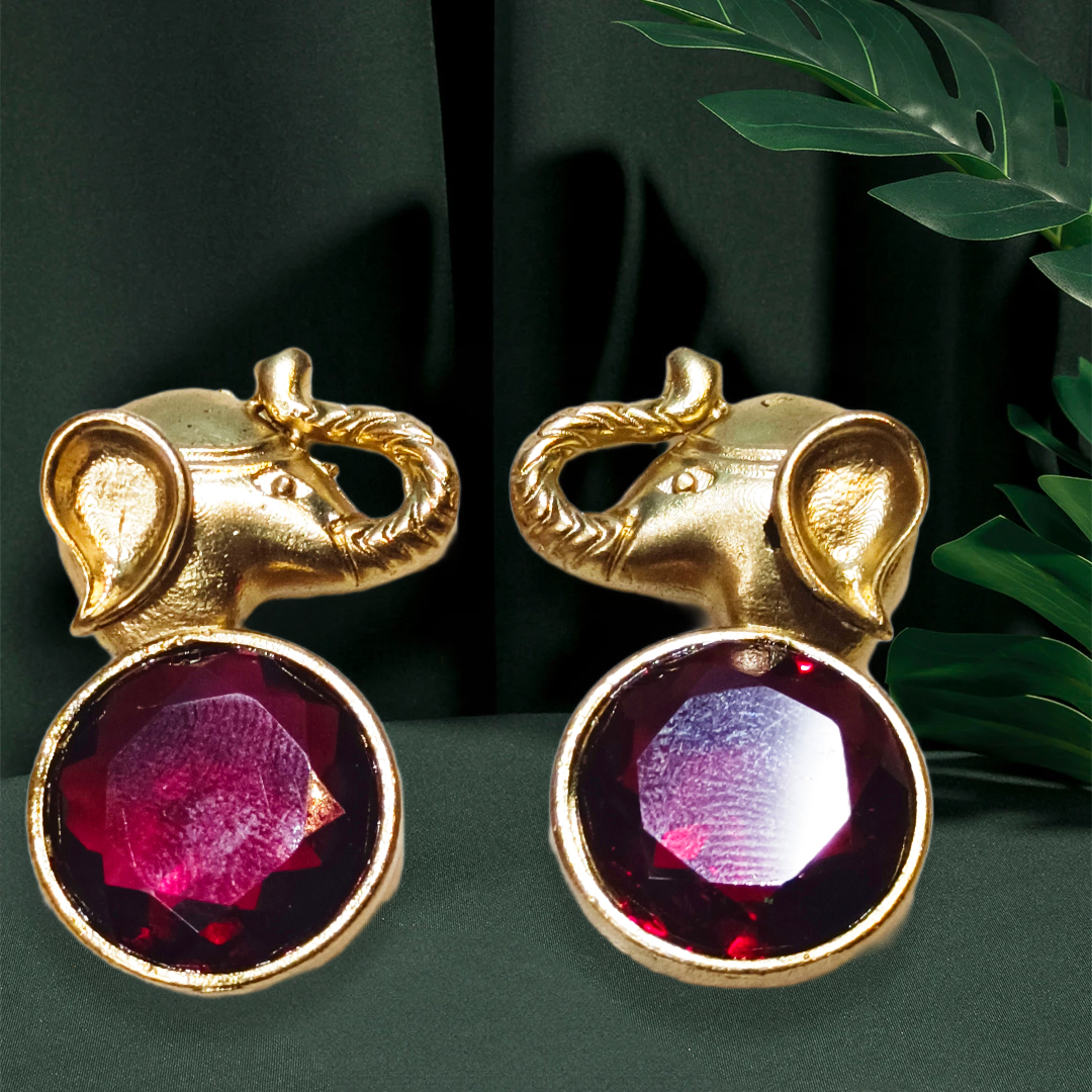 Gold Elephant Earrings