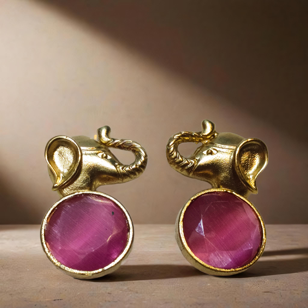 Gold Elephant Earrings