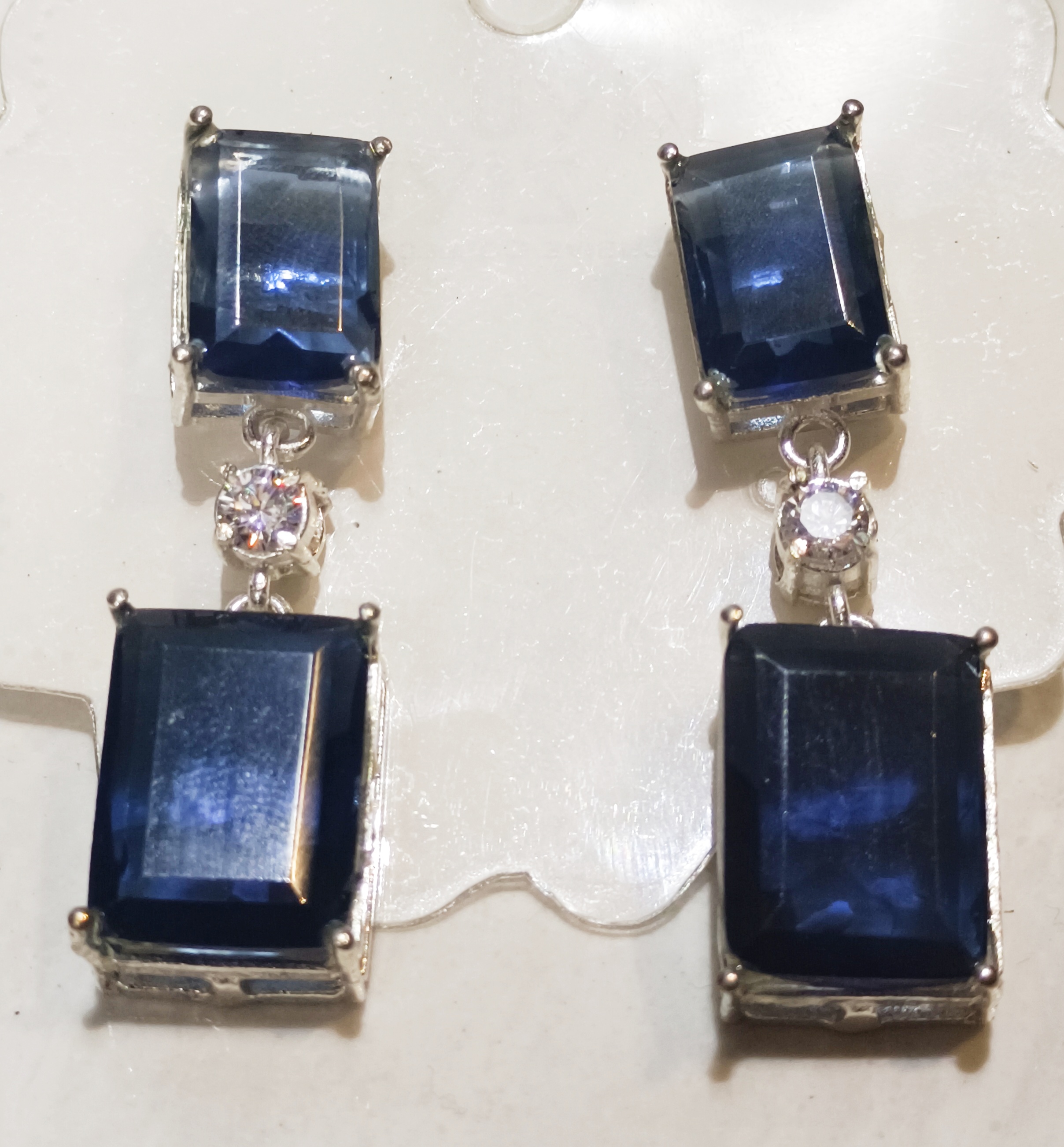 Blue Sapphire Drop Earrings