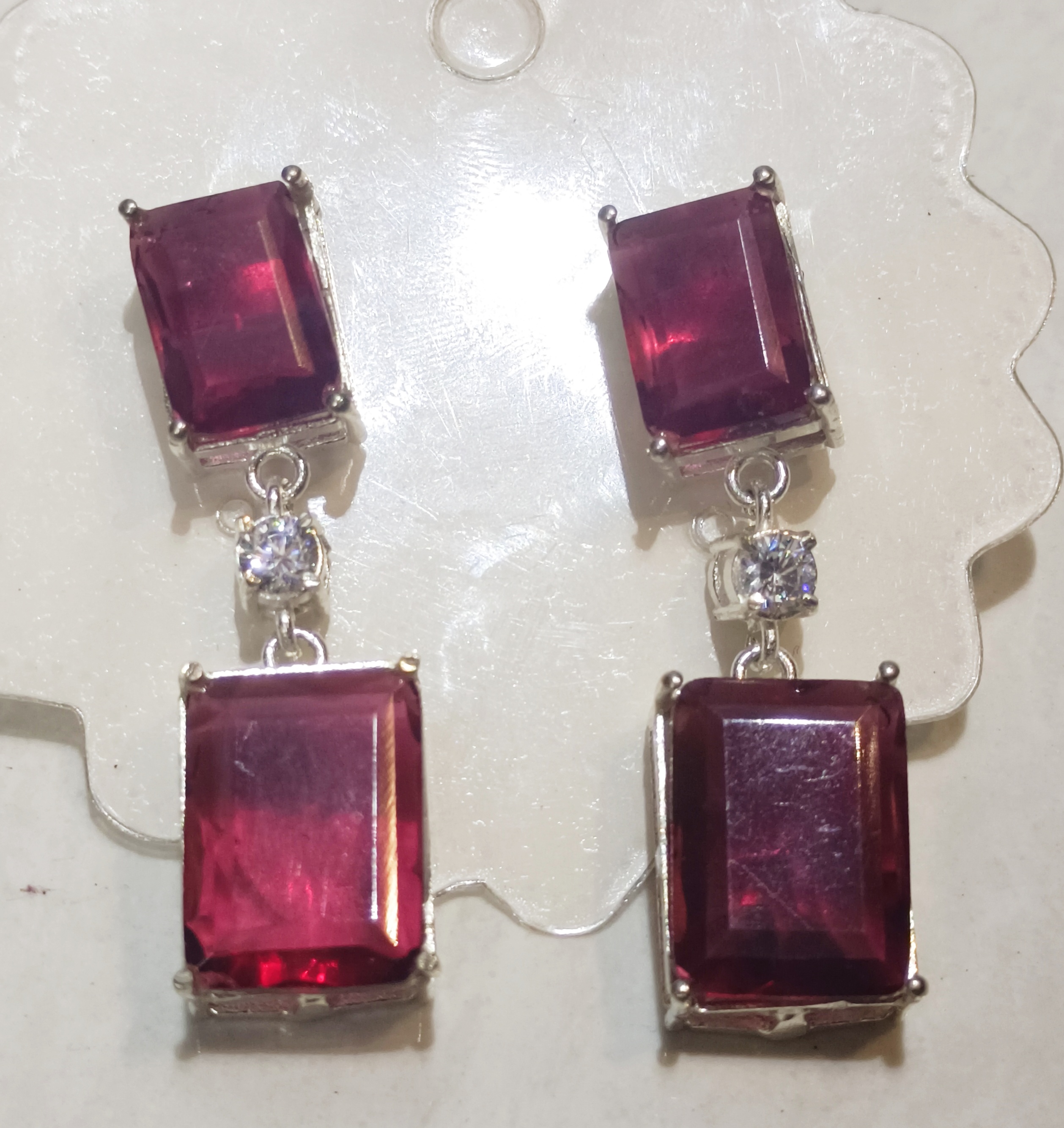 Elegant Ruby Dangle Earrings