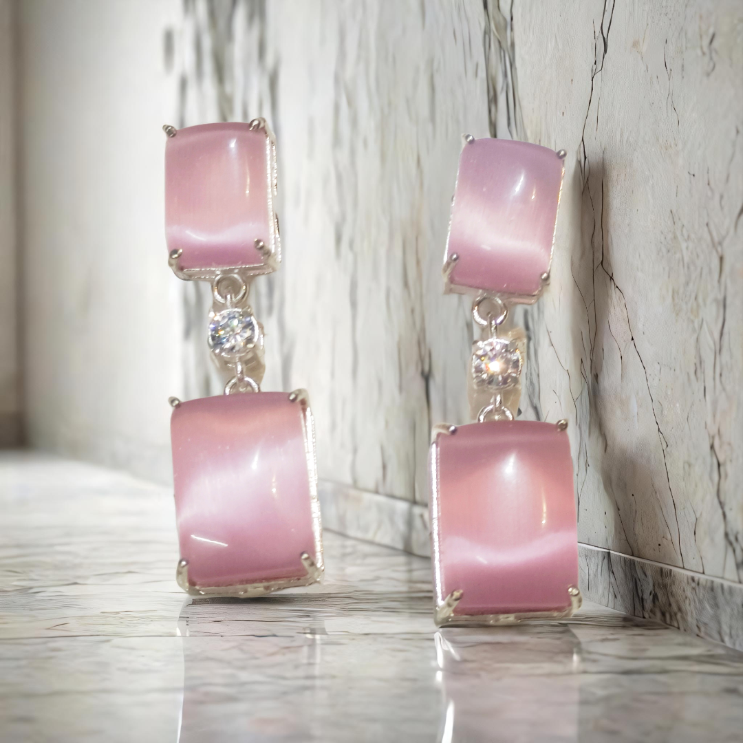 Pink Gemstone Earrings