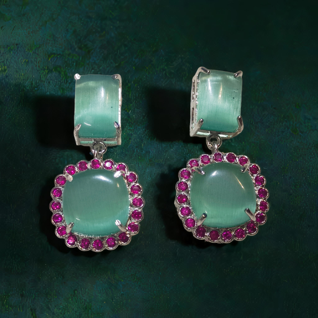 Green Gemstone Earrings