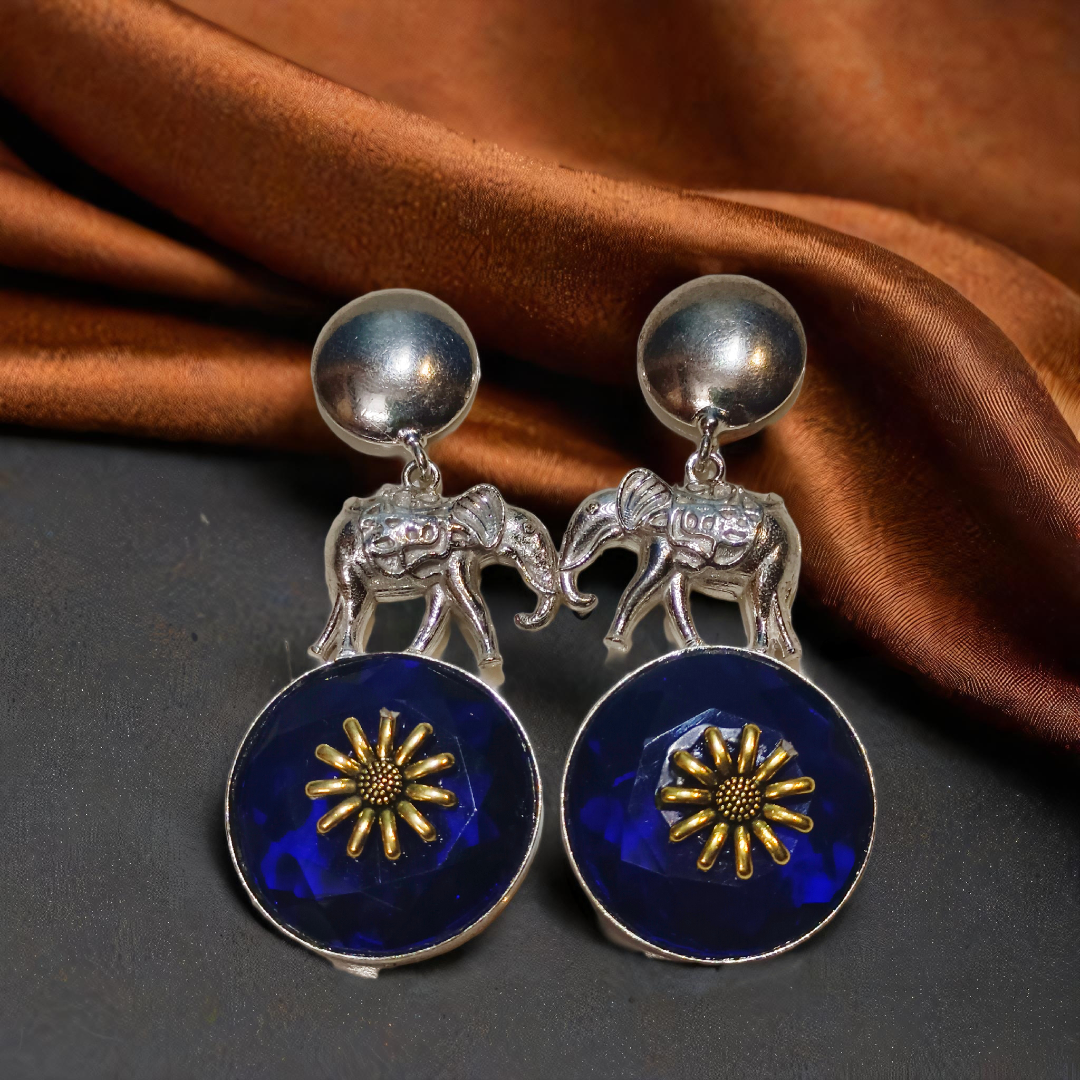 Silver Elephant Earrings