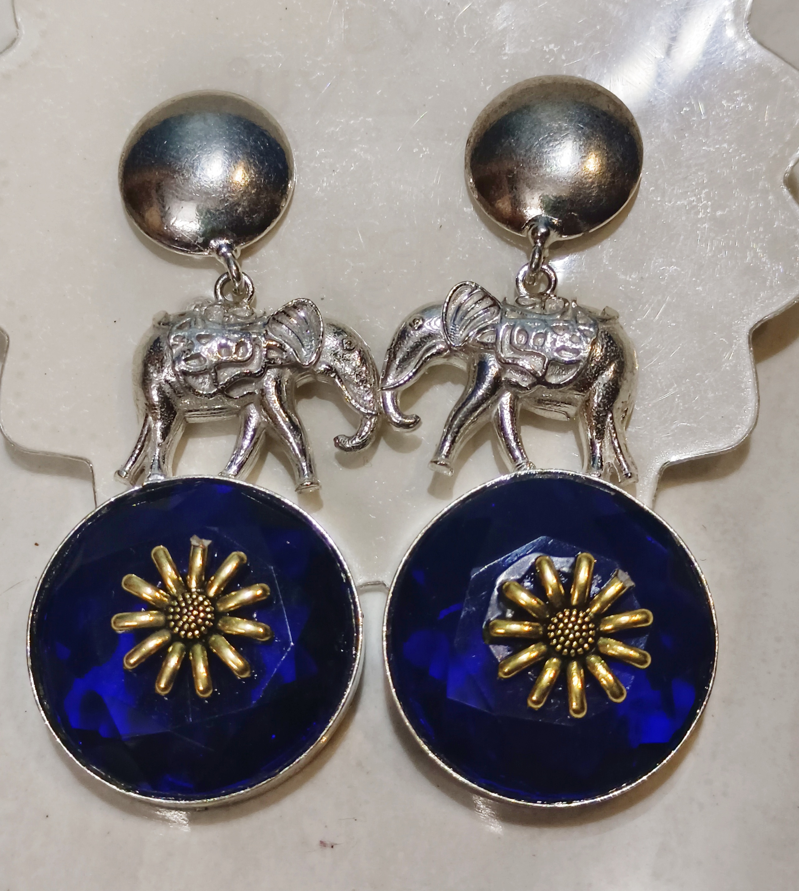 Silver Elephant Earrings