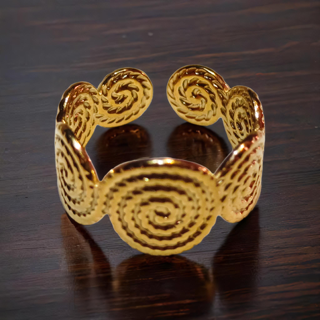 Gold Spiral Finger Ring
