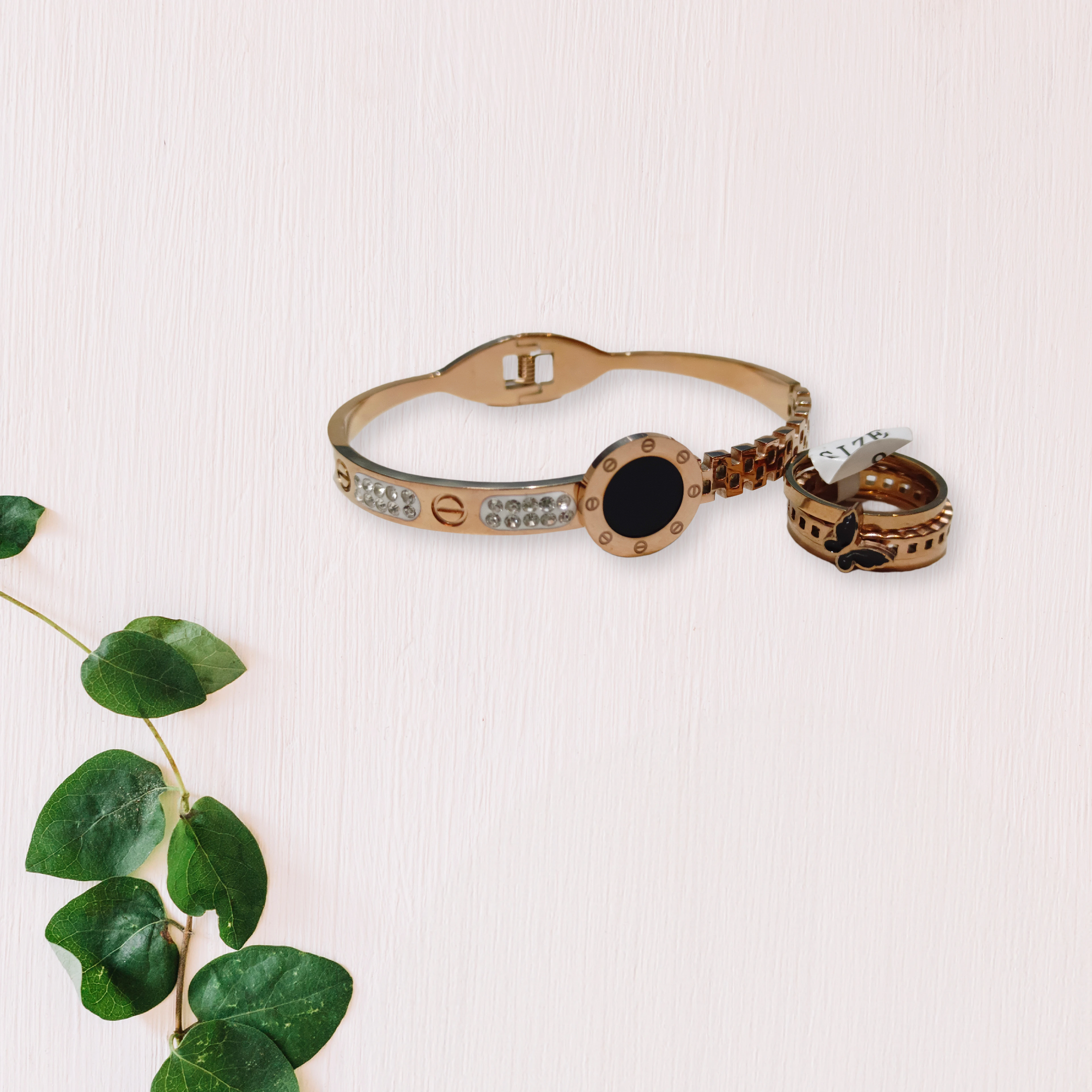 Gold Bracelet and Ring Set