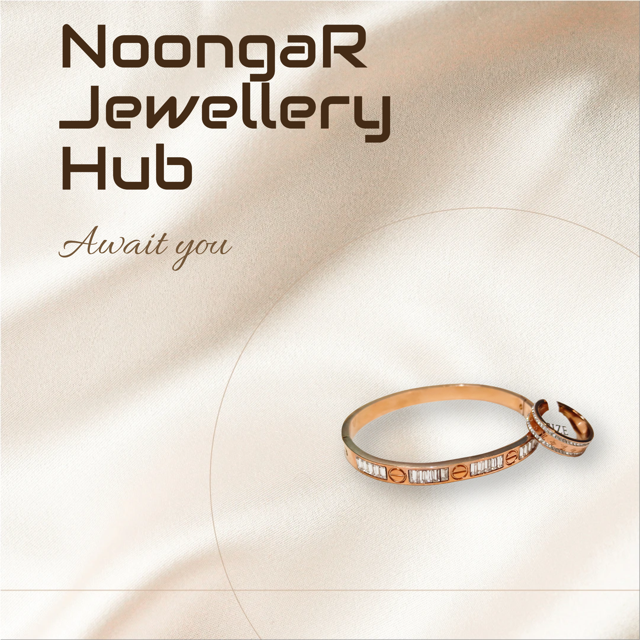 Gold Bracelet and Ring Set