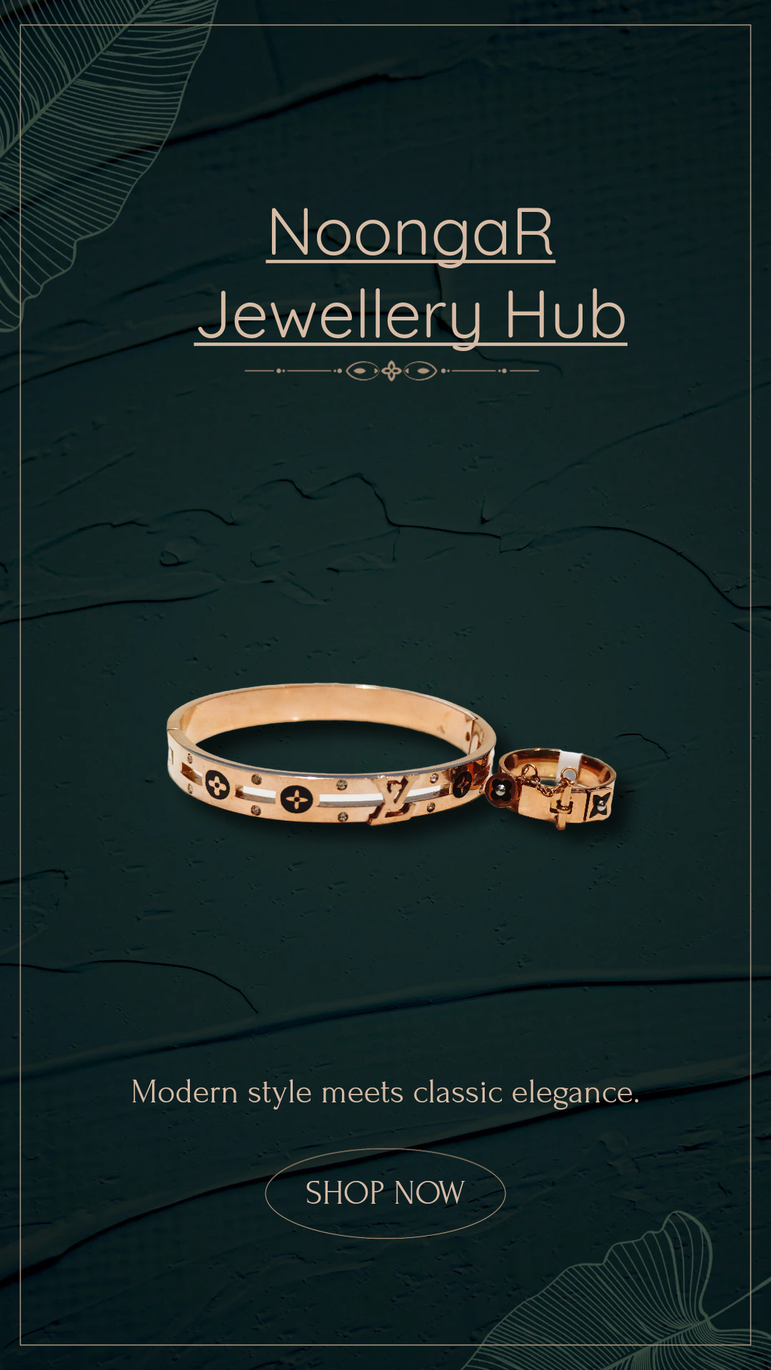 Gold Bracelet and Ring Set