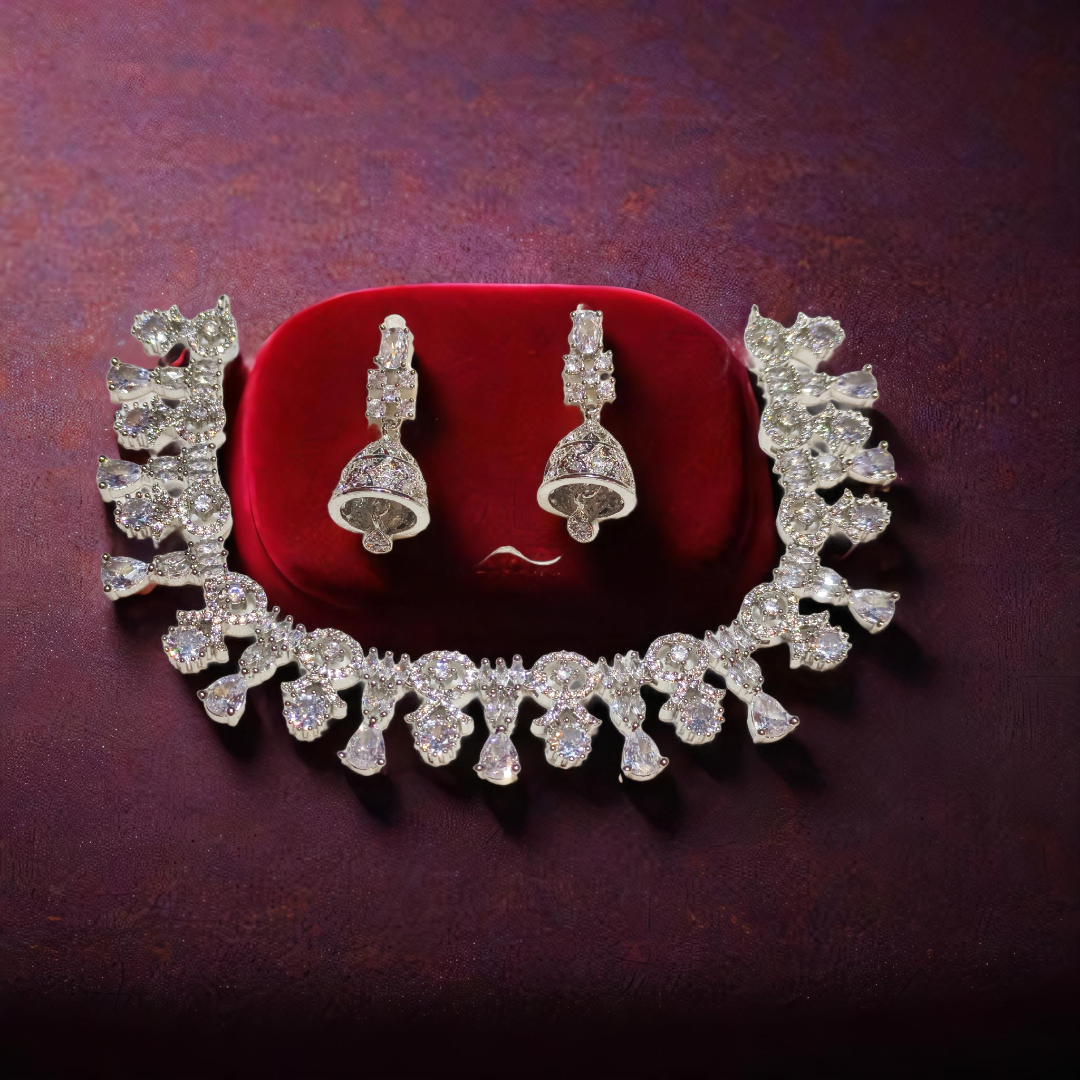 Crystal Necklace and Earrings Set