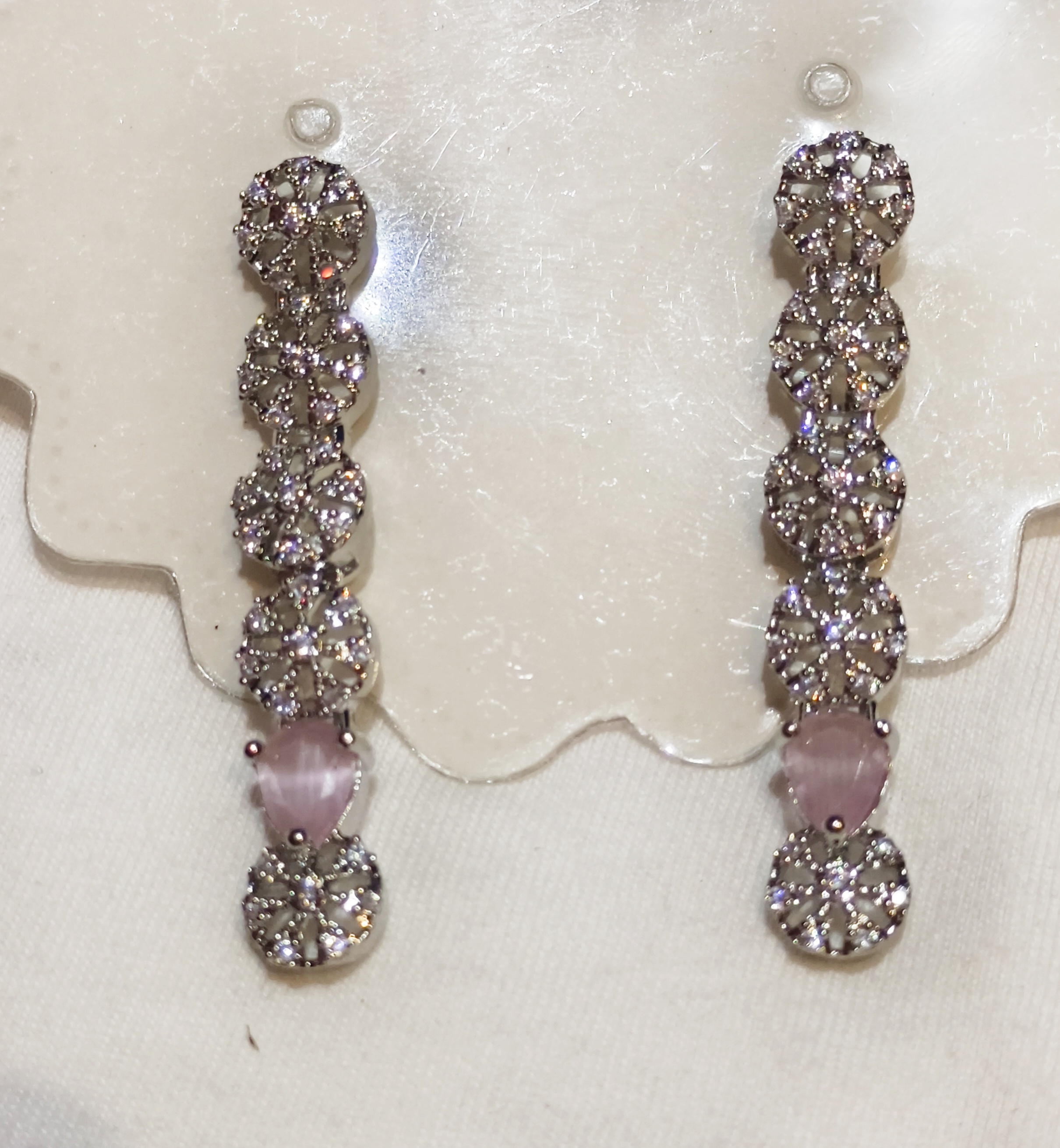Elegant Diamond and Pink Gemstone Jewelry Set