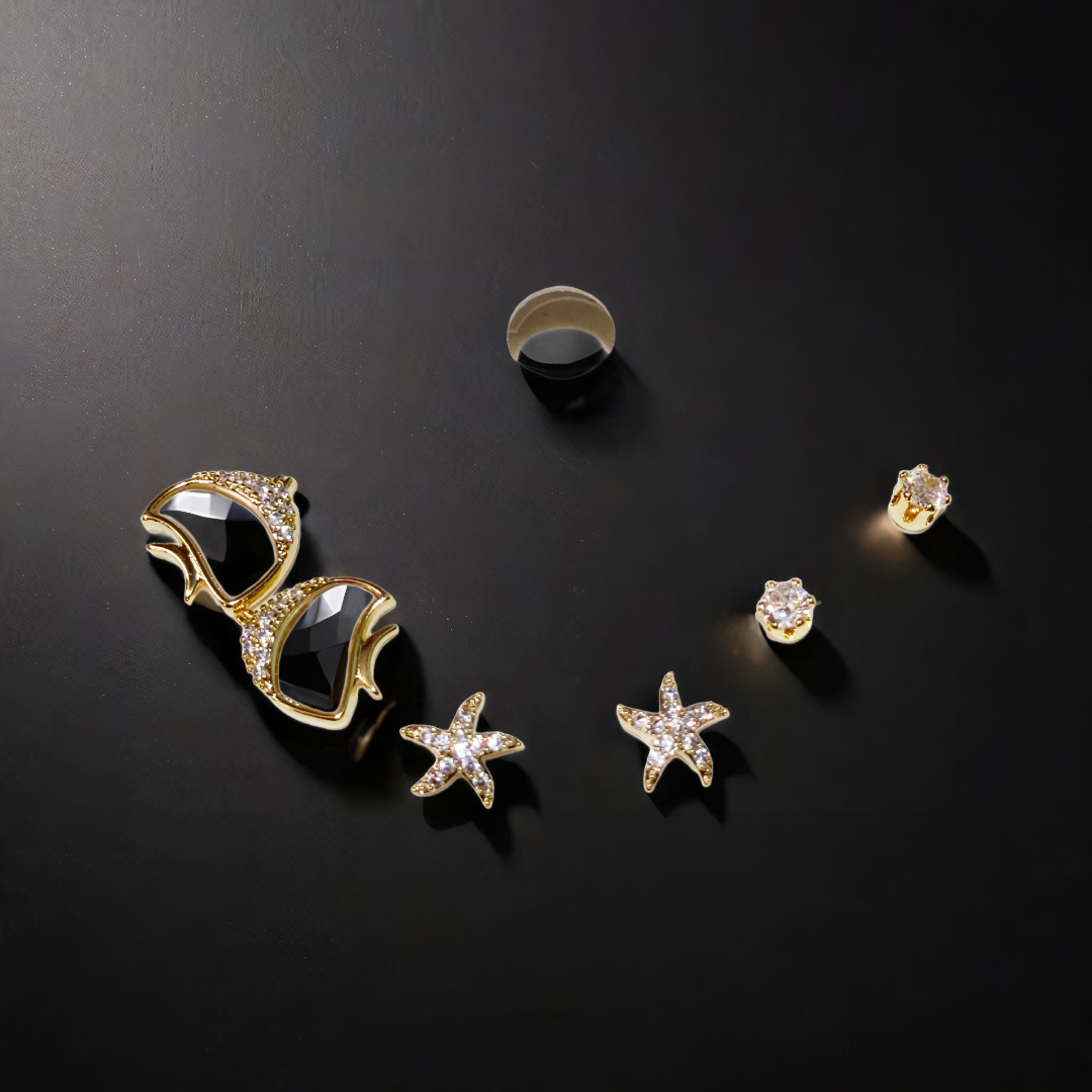 Elegant Gold and Black Jewelry Set