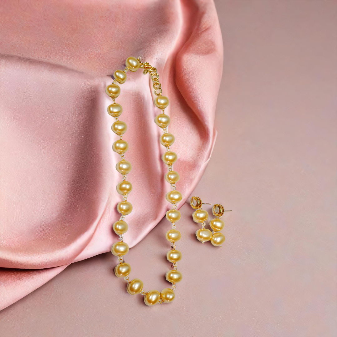 Golden Pearl Jewelry Set