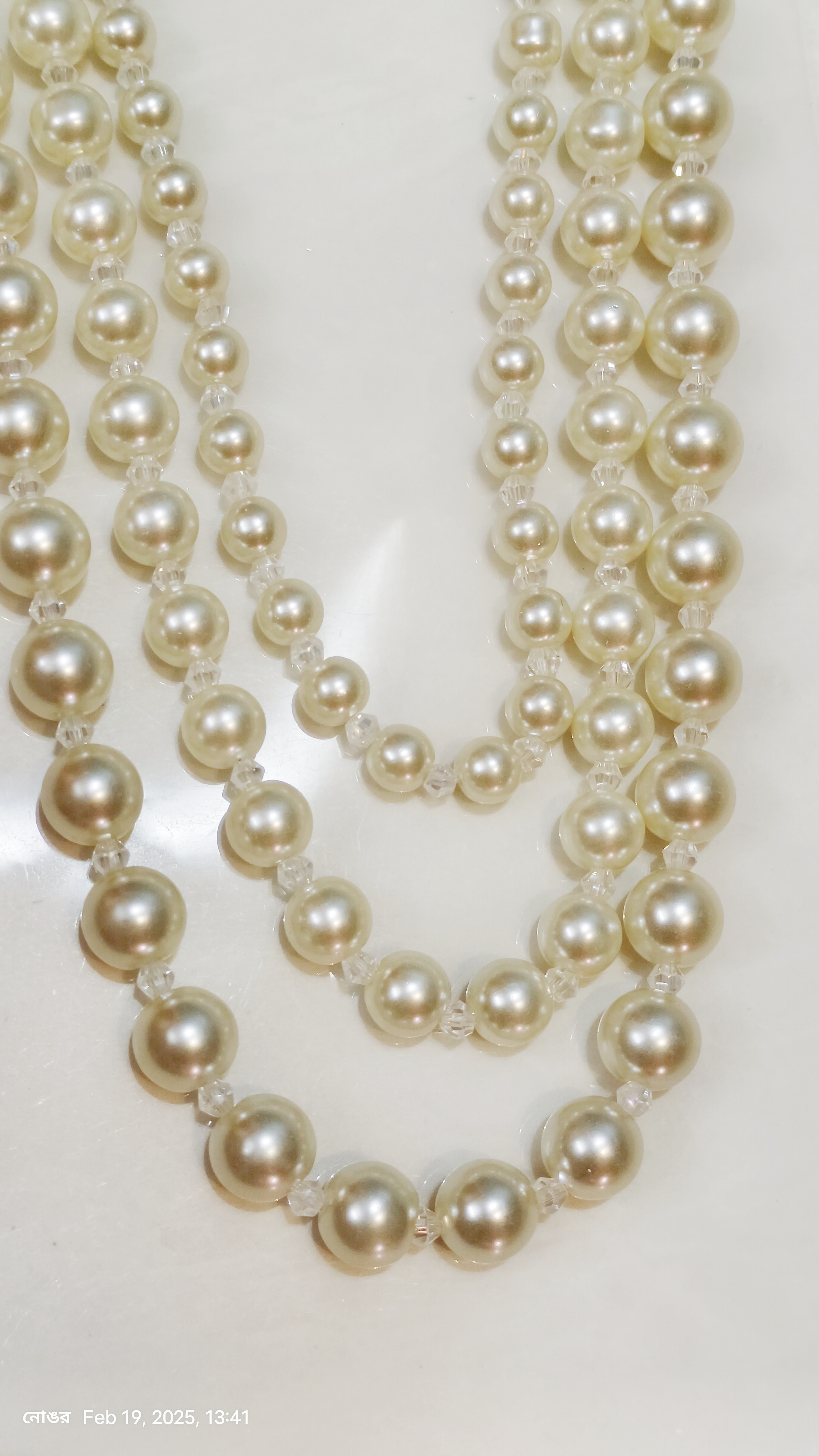 Pearl Necklace and Earrings Set