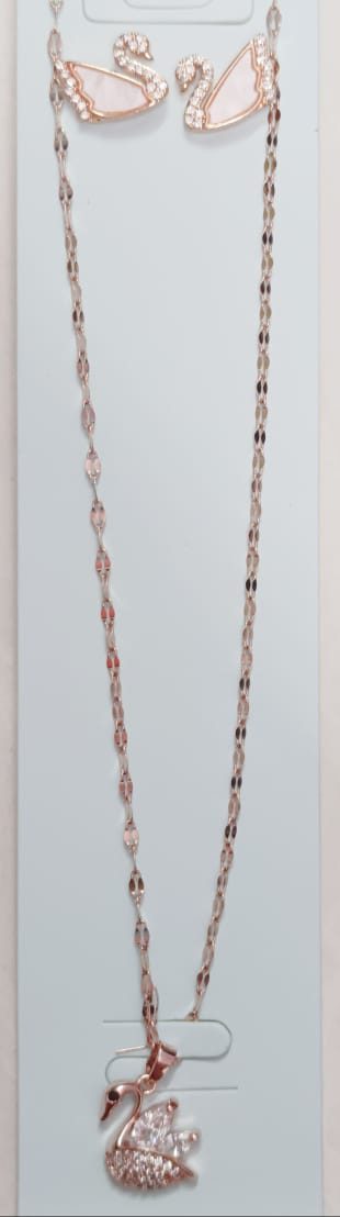 Swan Necklace and Earring Set