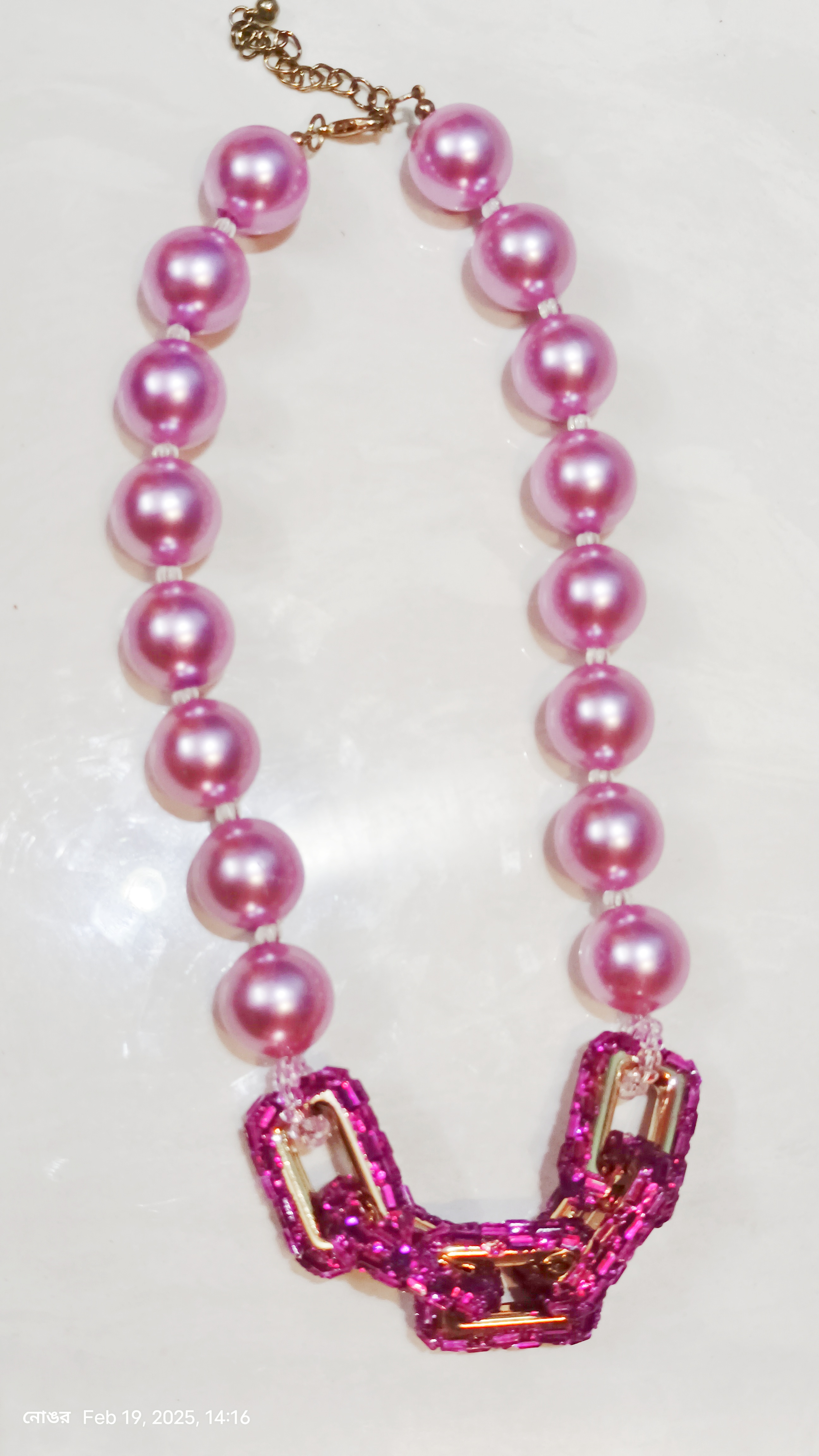 Pink Pearl Necklace Set