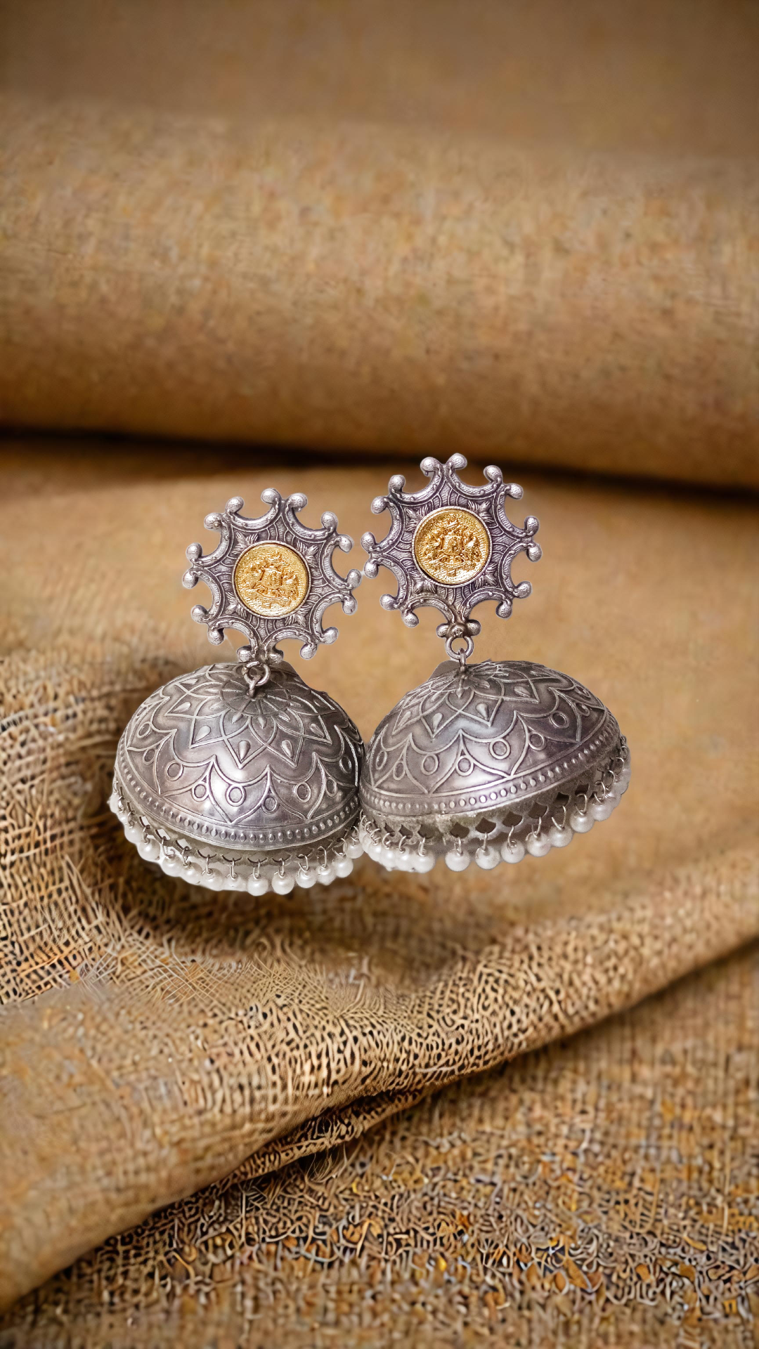 Traditional Silver Jhumkas