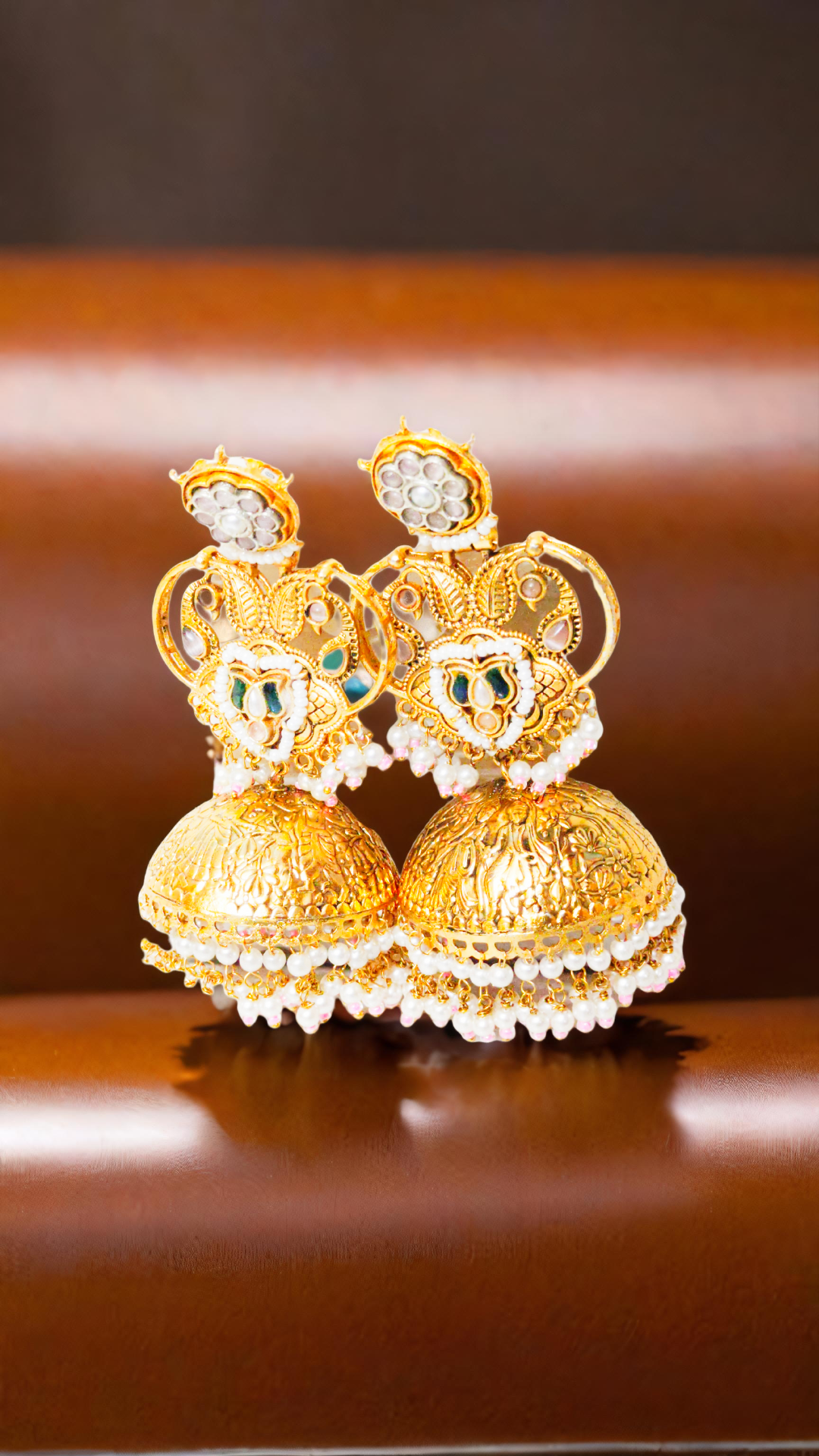 Gold Jhumka Earrings
