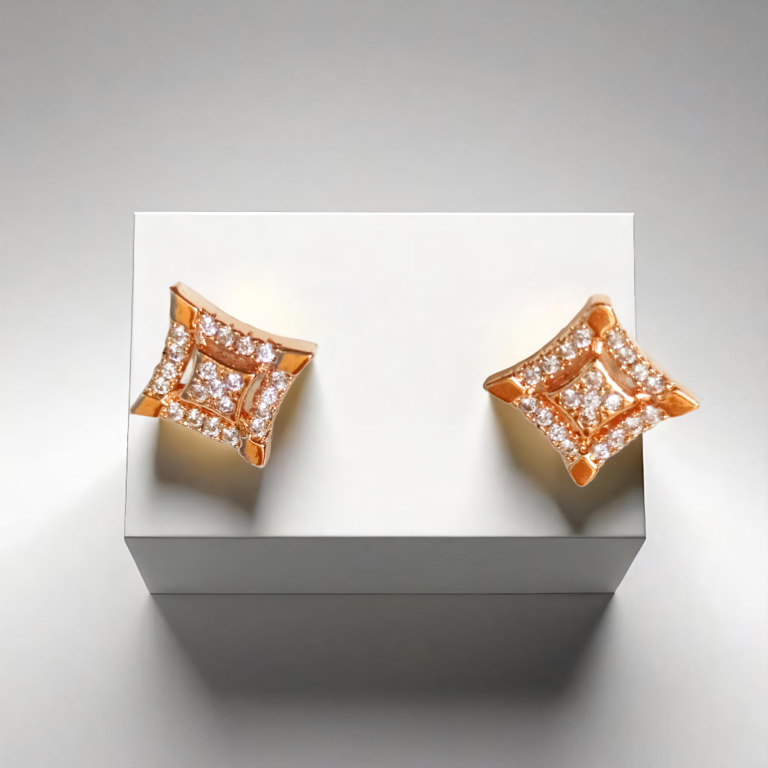 Gold Diamond Stud Earrings