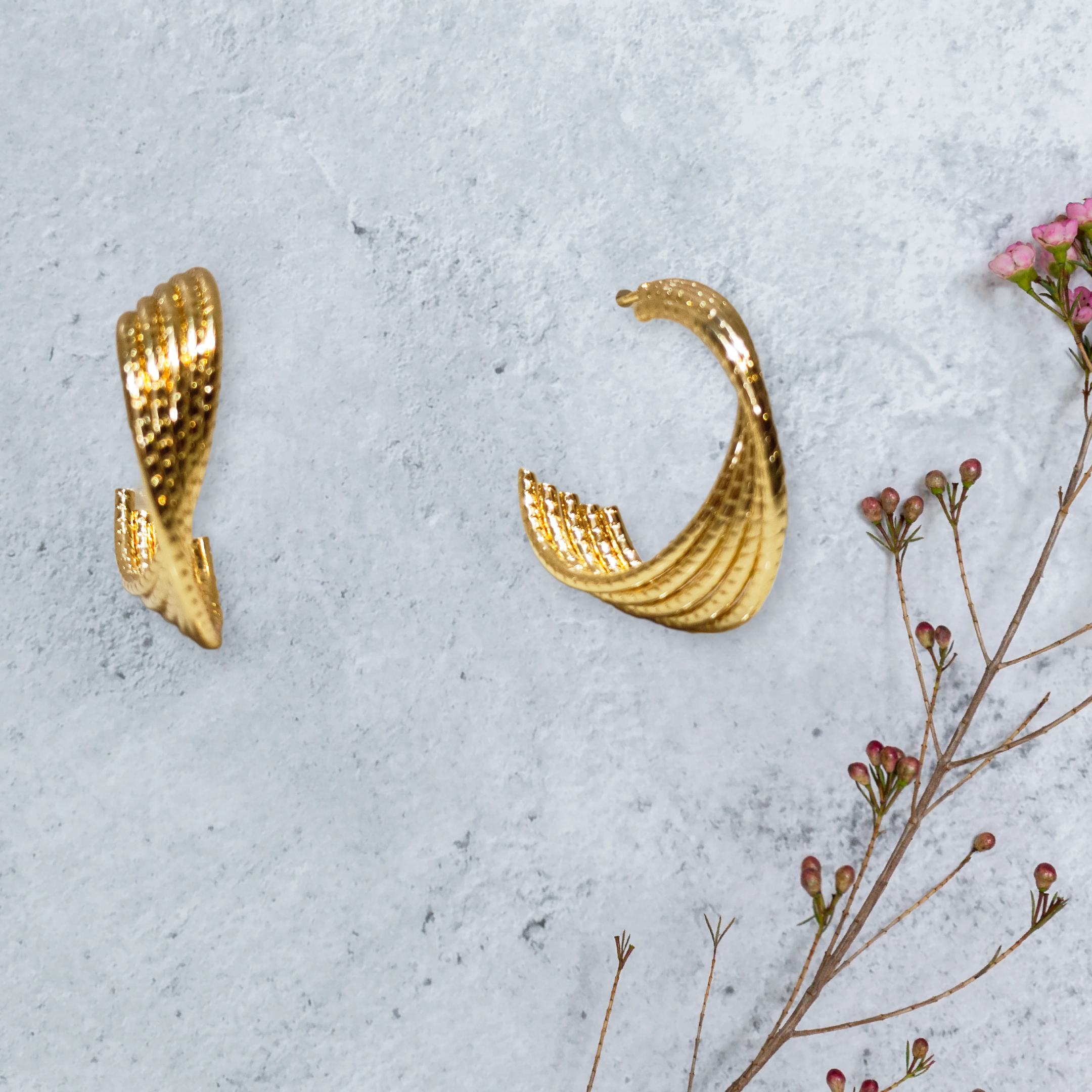 Gold Twisted Earrings