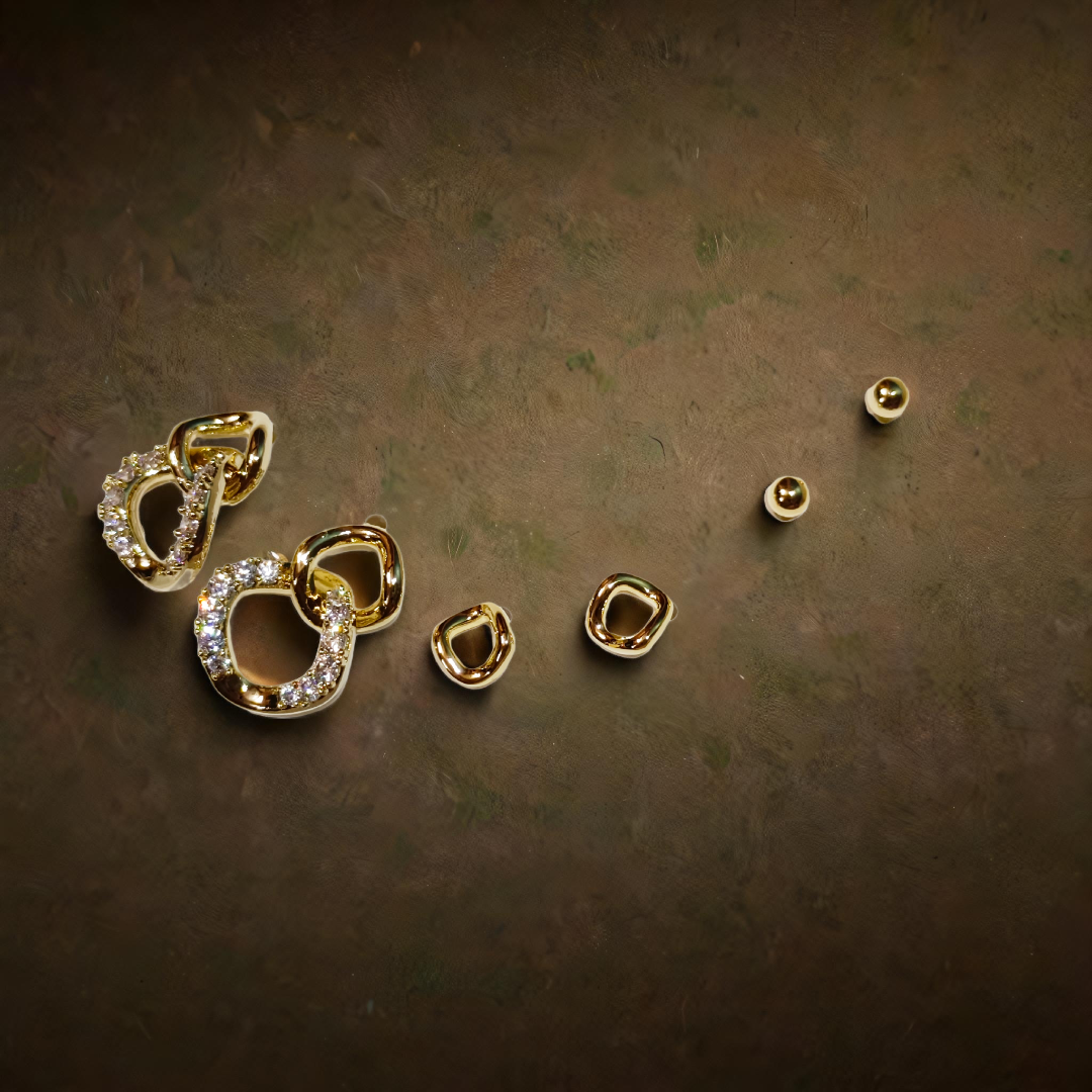 Gold Earrings Set