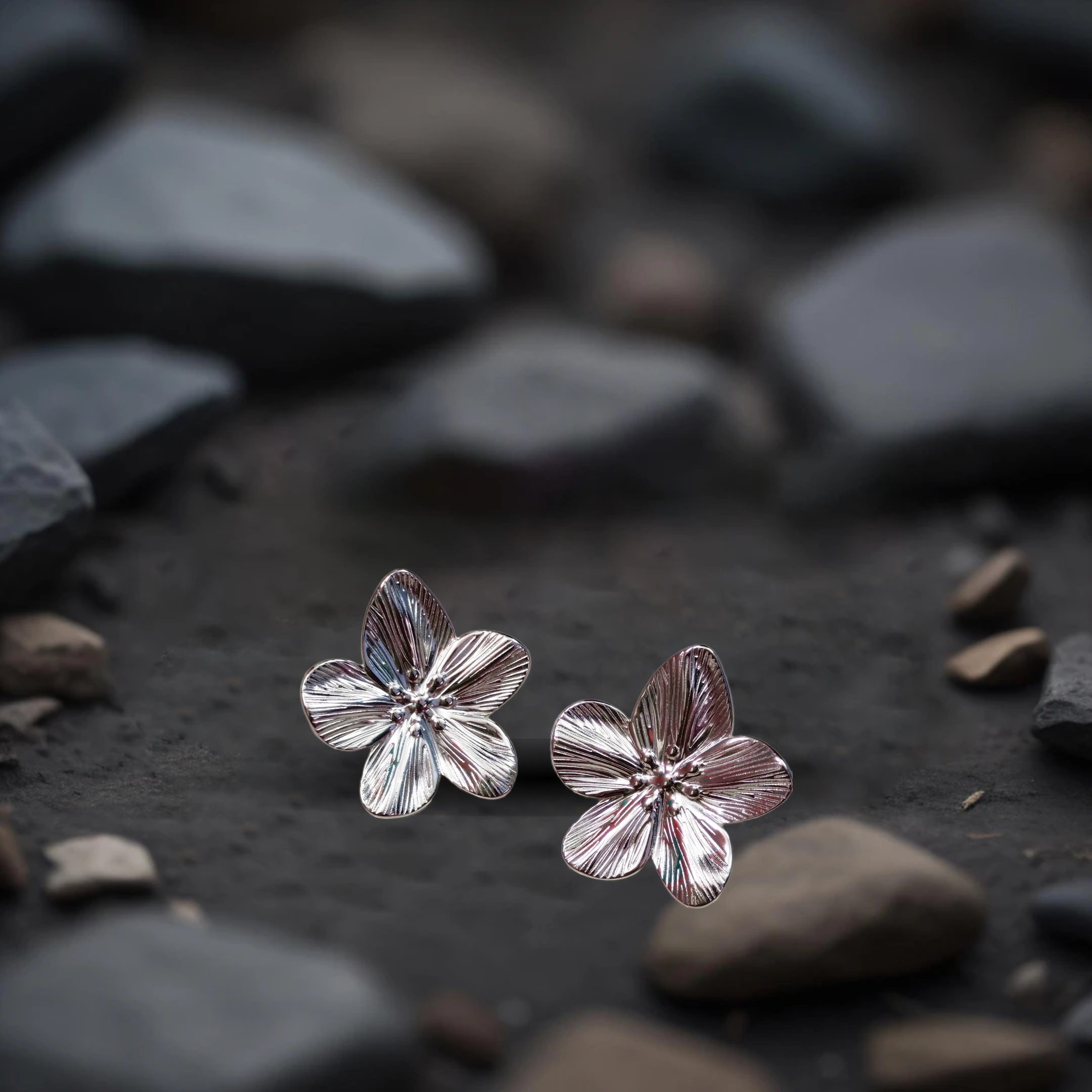 Silver Flower Earrings