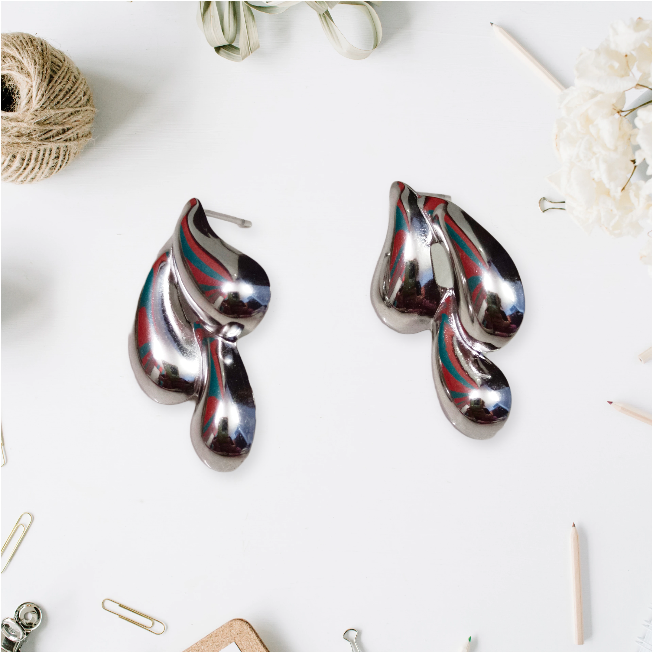 Abstract Metallic Earrings