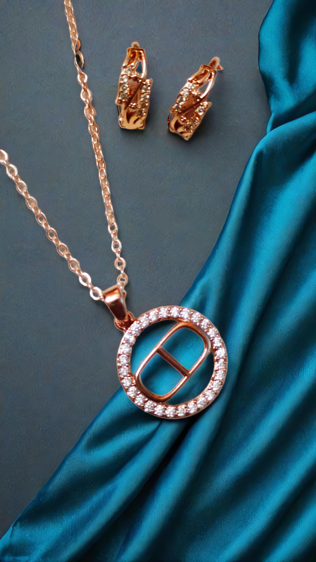 Gold Necklace and Earrings Set