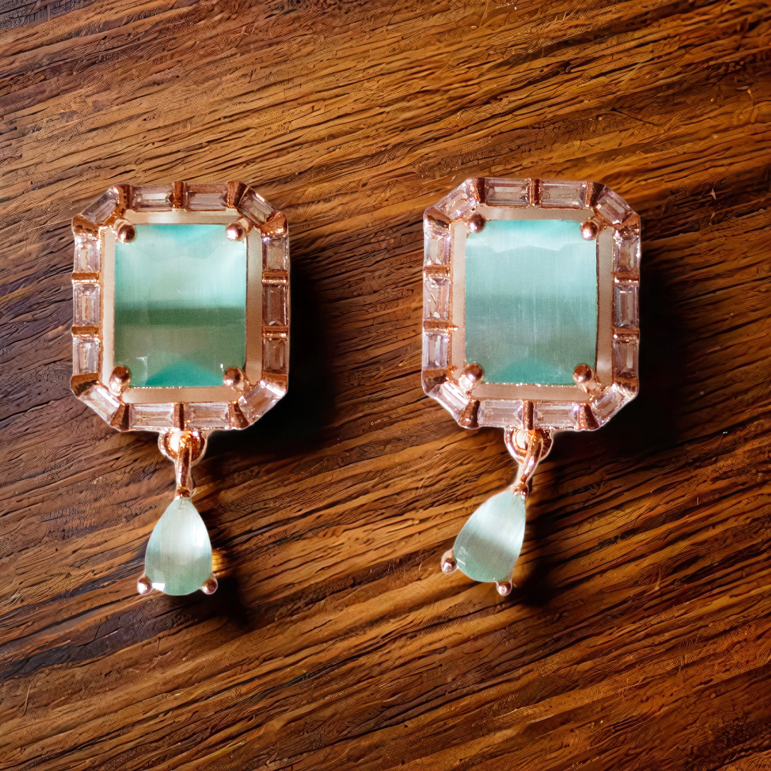 Elegant Green Gemstone Earrings