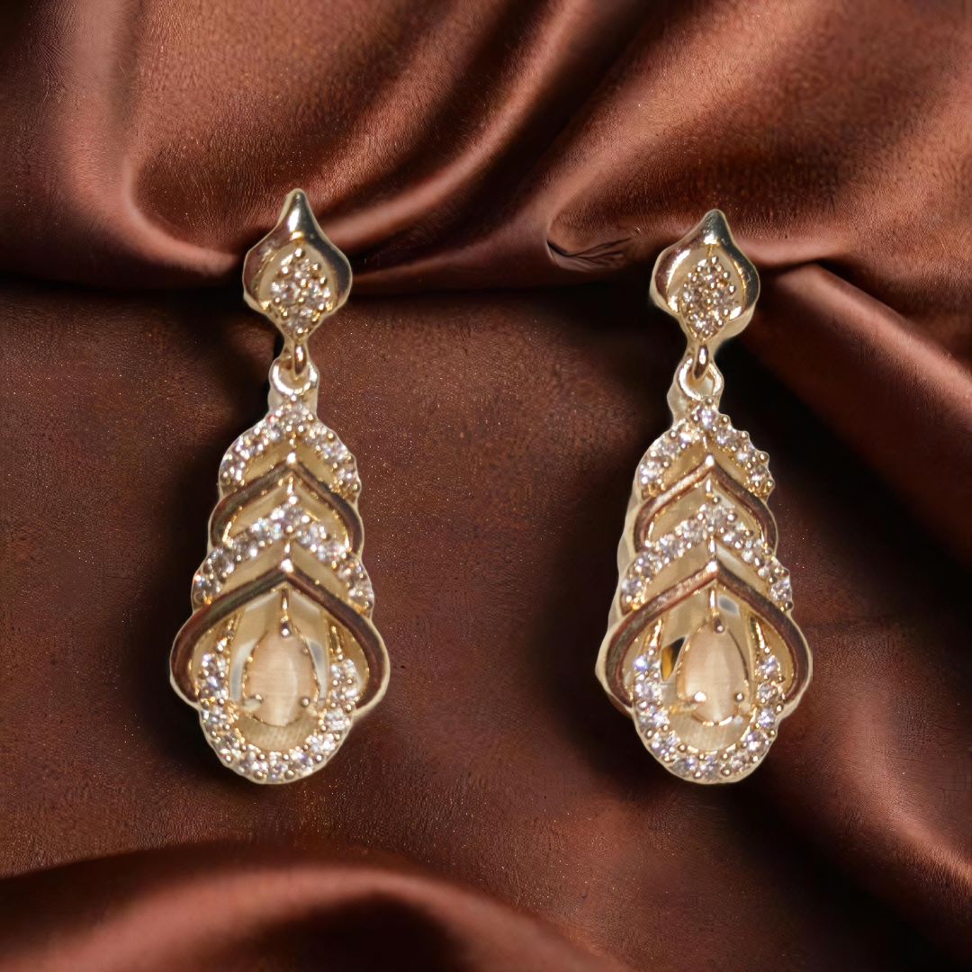 Elegant Gold and Diamond Earrings
