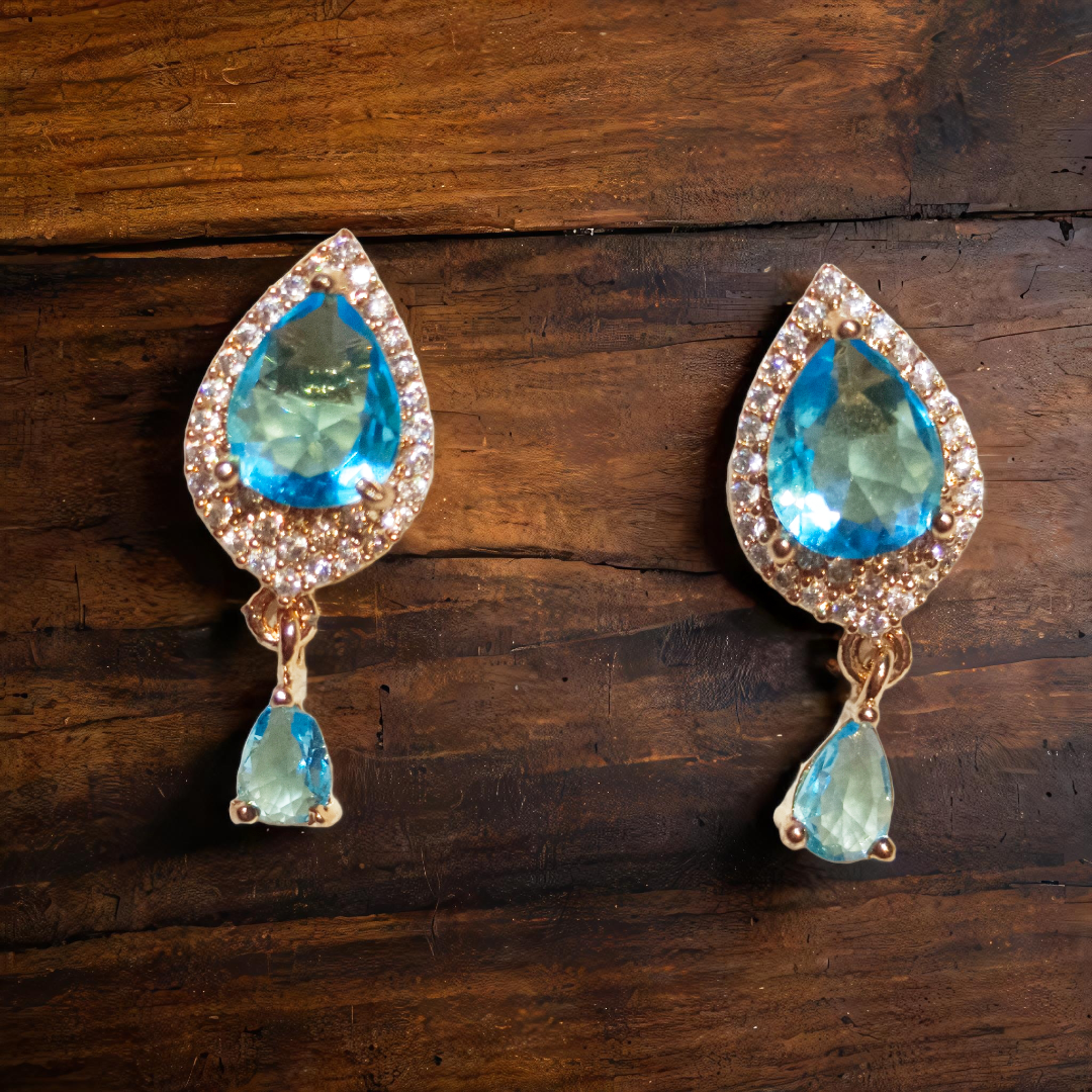 Elegant Blue Crystal Earrings