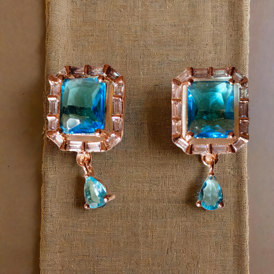 Elegant Blue Gemstone Earrings