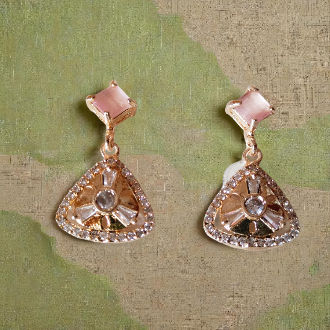 Gold triangle earrings