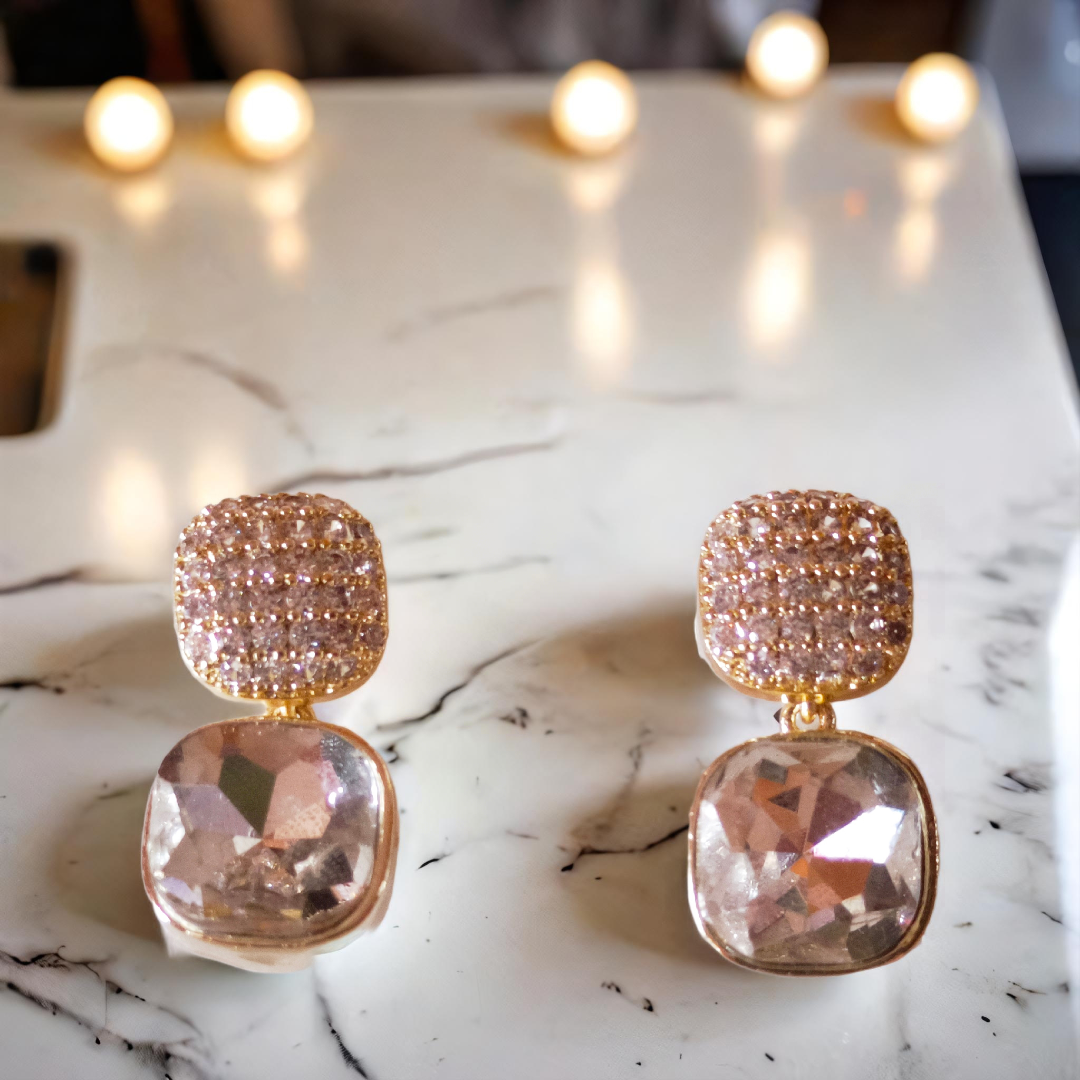 Elegant Gold and Crystal Earrings