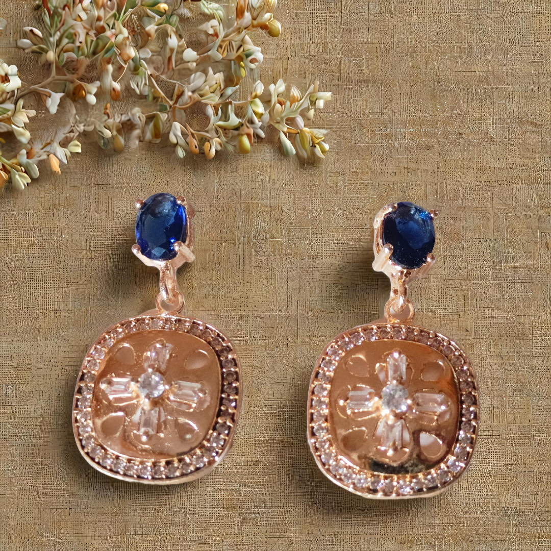 Elegant Gold and Sapphire Earrings