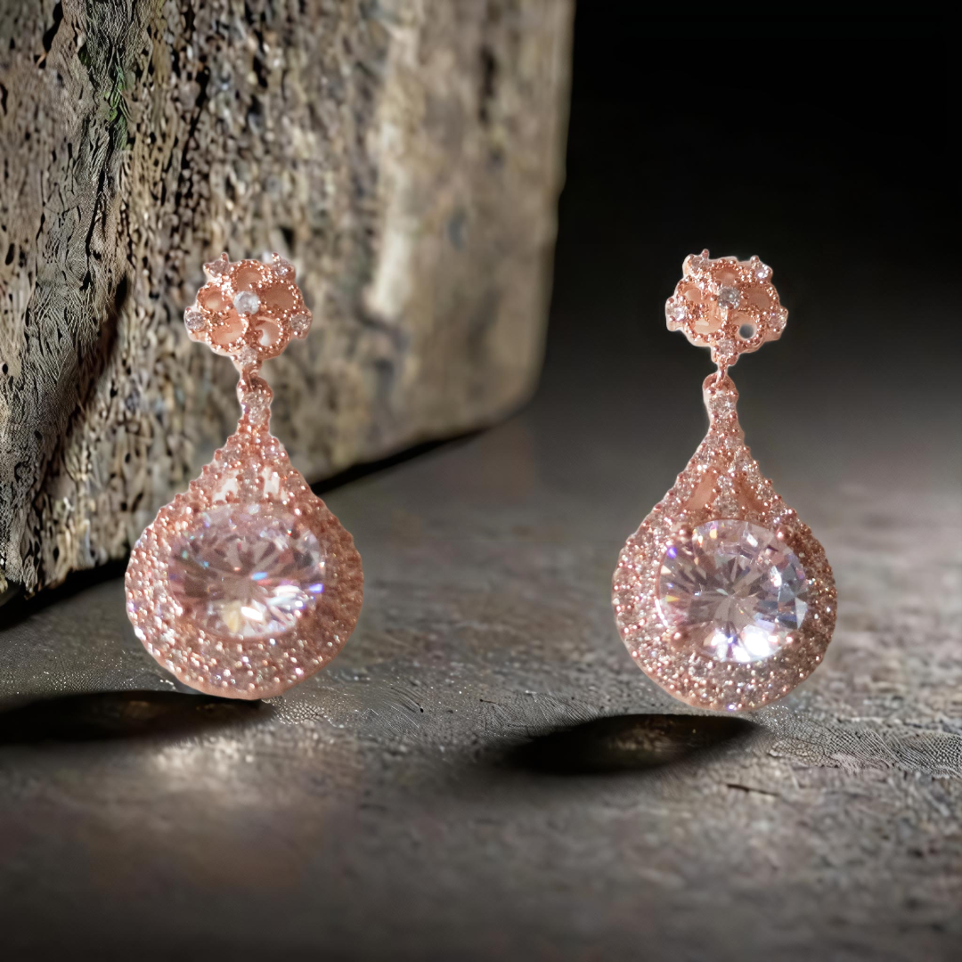 Rose Gold Teardrop Earrings