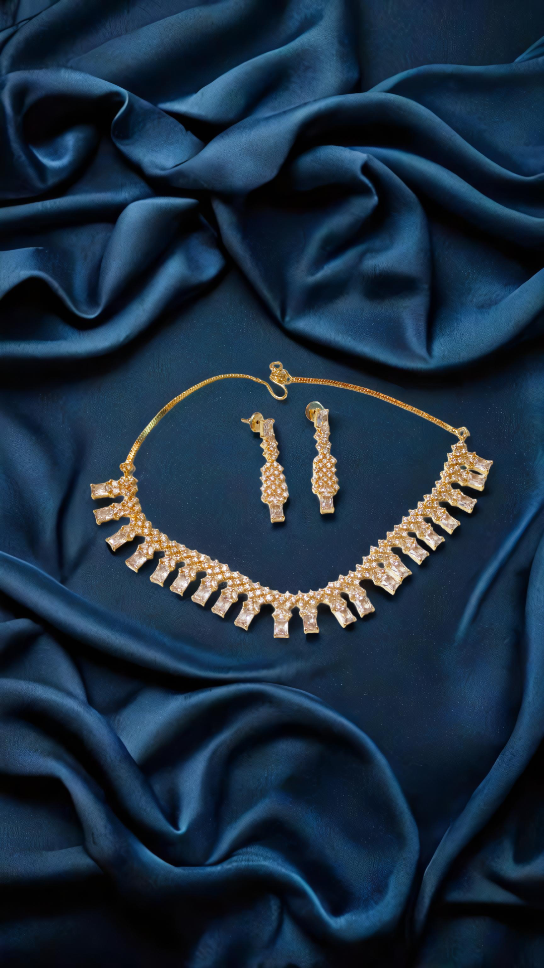 Gold Necklace and Earrings Set