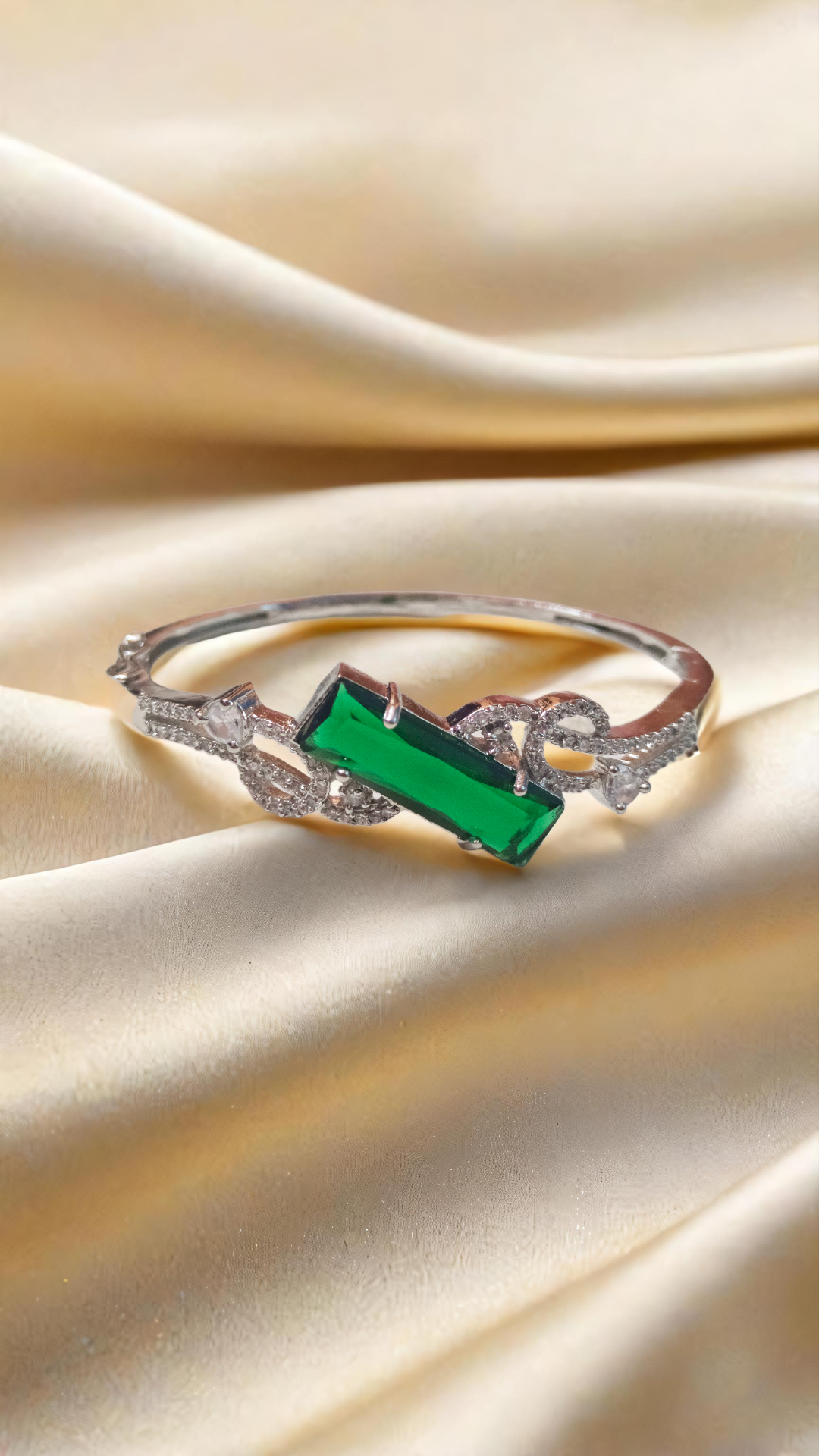 Emerald Cut Green Gemstone Ring