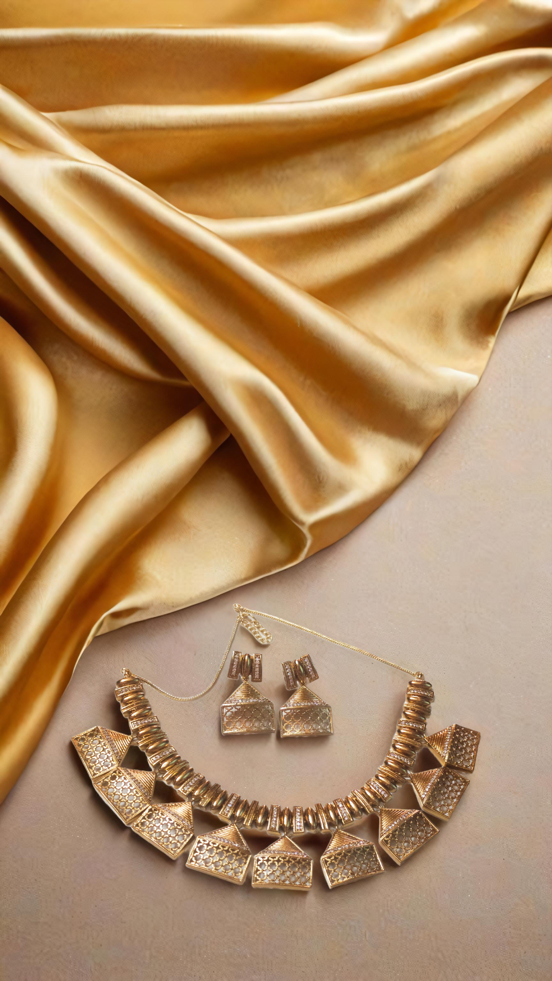 Gold-Plated Necklace and Earring Set
