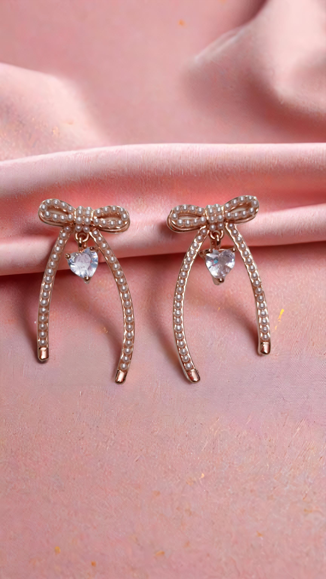 Elegant Pearl Bow Earrings