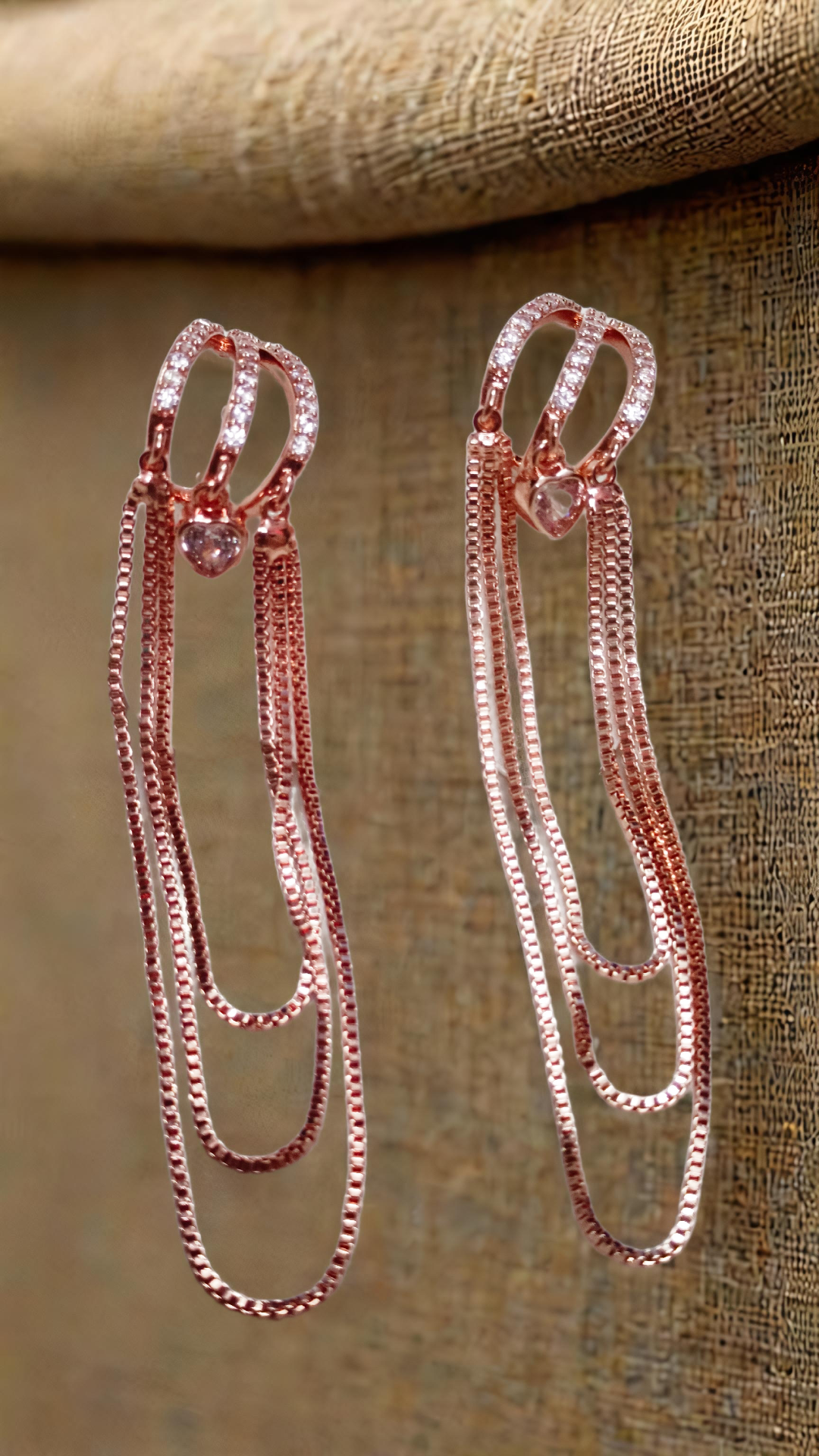Rose Gold Dangling Earrings
