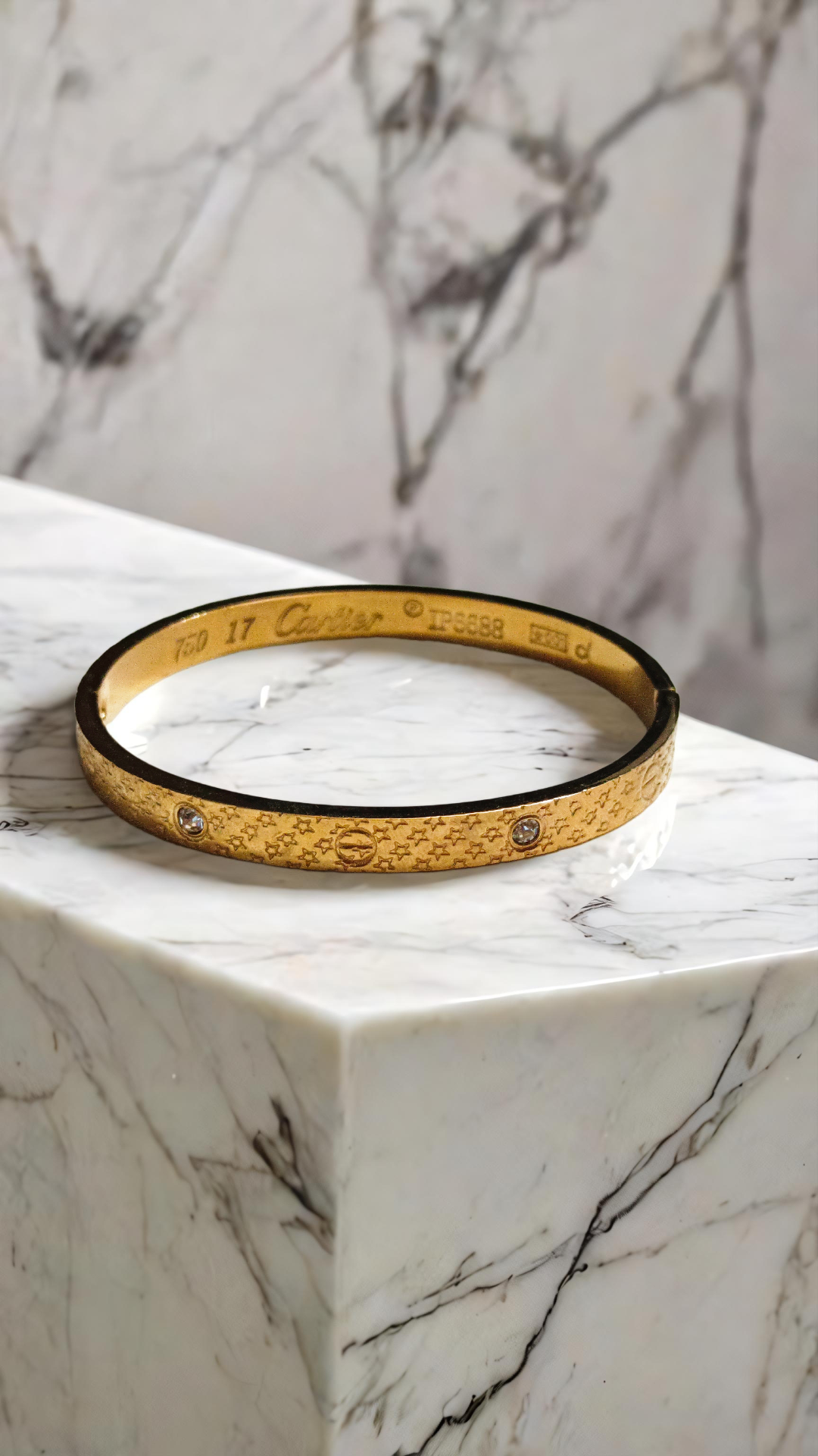 anti turnish bracelet,side open,free size,gold polish, stainless steel, waterproof product