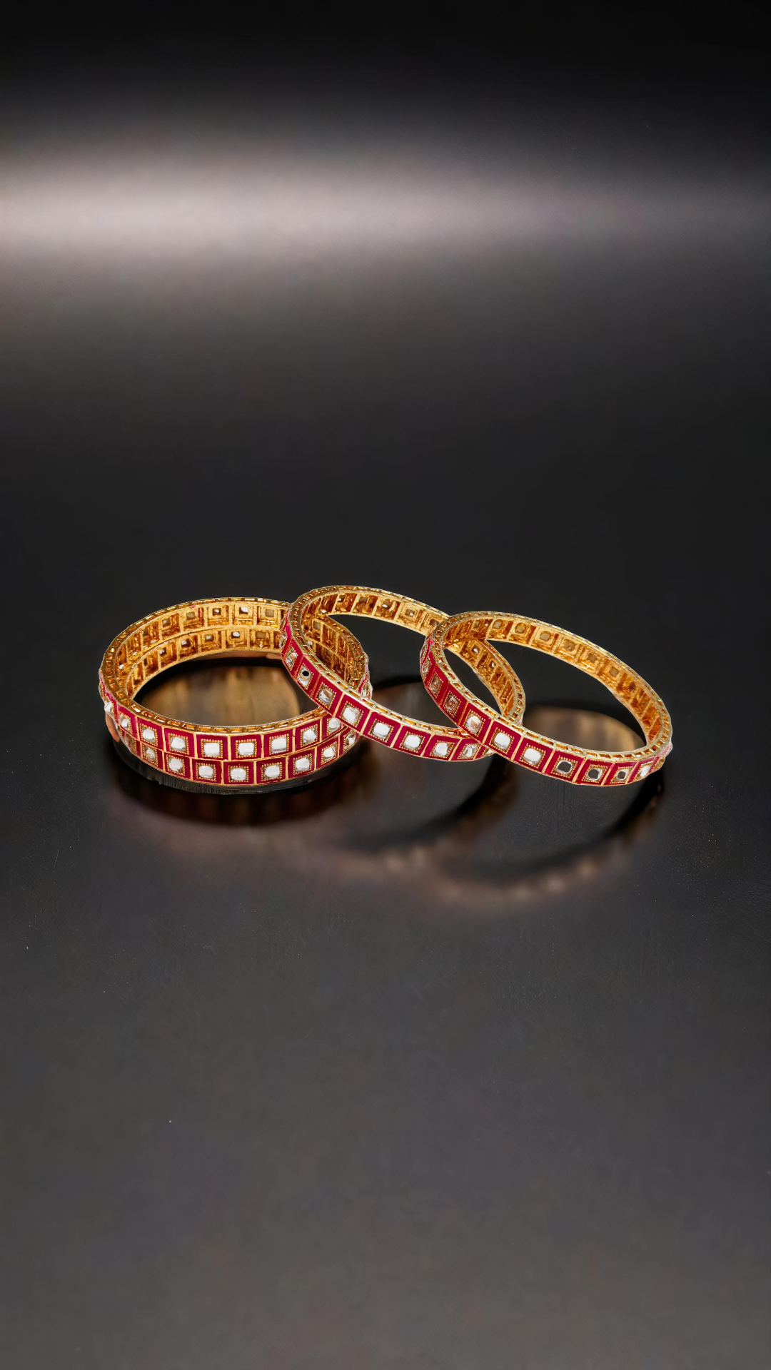 Gold and Red Bangles SET OF 4