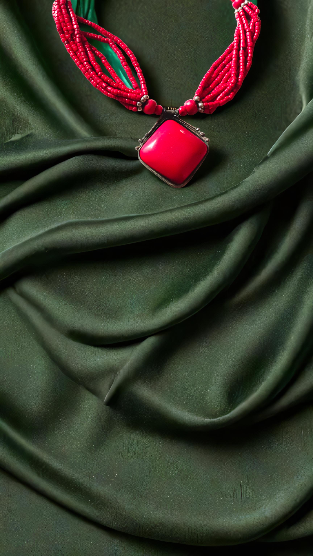 Elegant Red Beaded Necklace