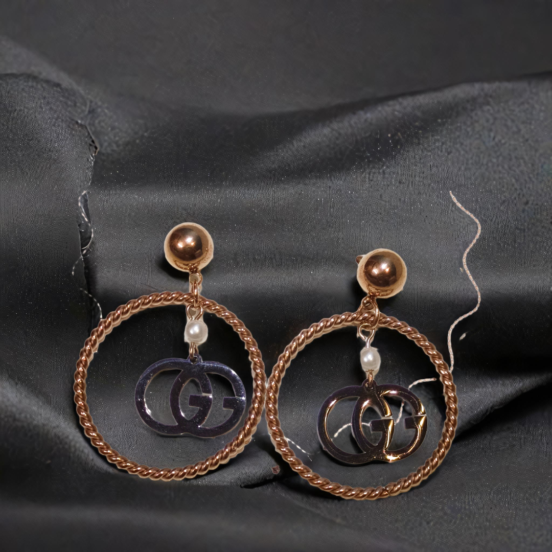rose gold, earings,big size,anti turnish