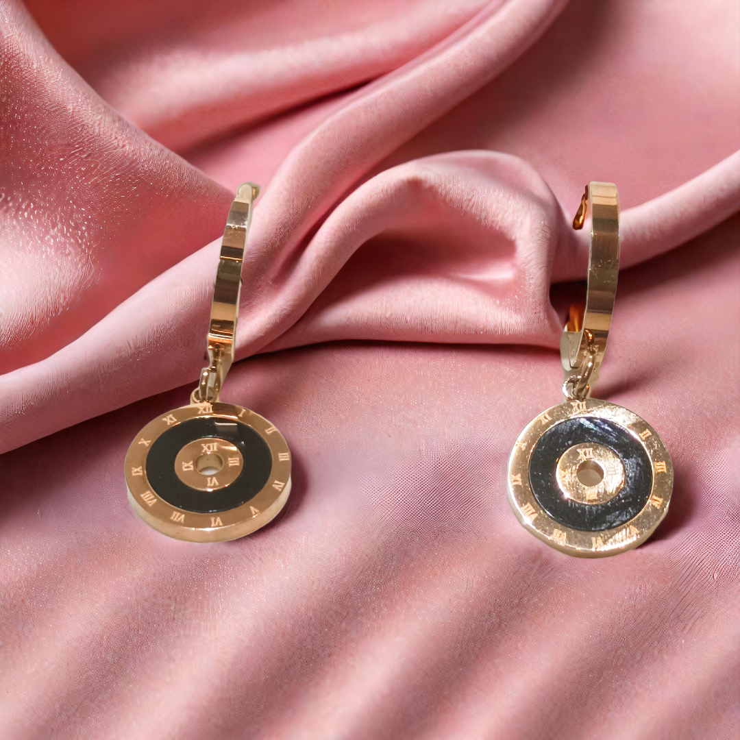 bali pattern anti turnish earings,rose gold