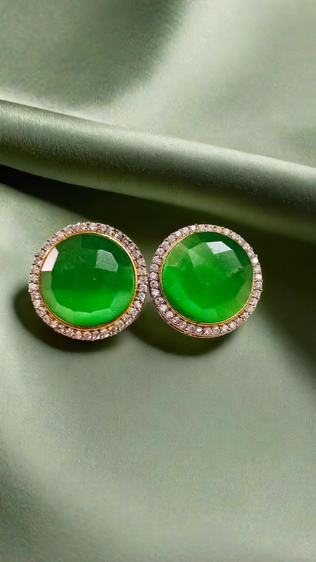Elegant Green Gemstone Earrings