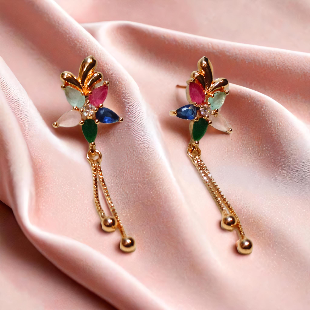 Elegant Floral Drop Earrings