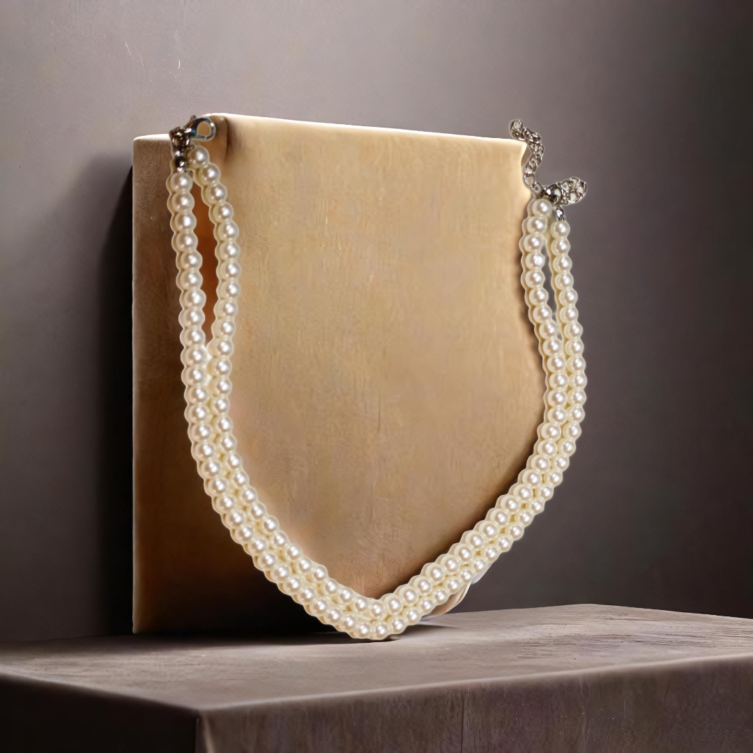 Double Strand Pearl Necklace