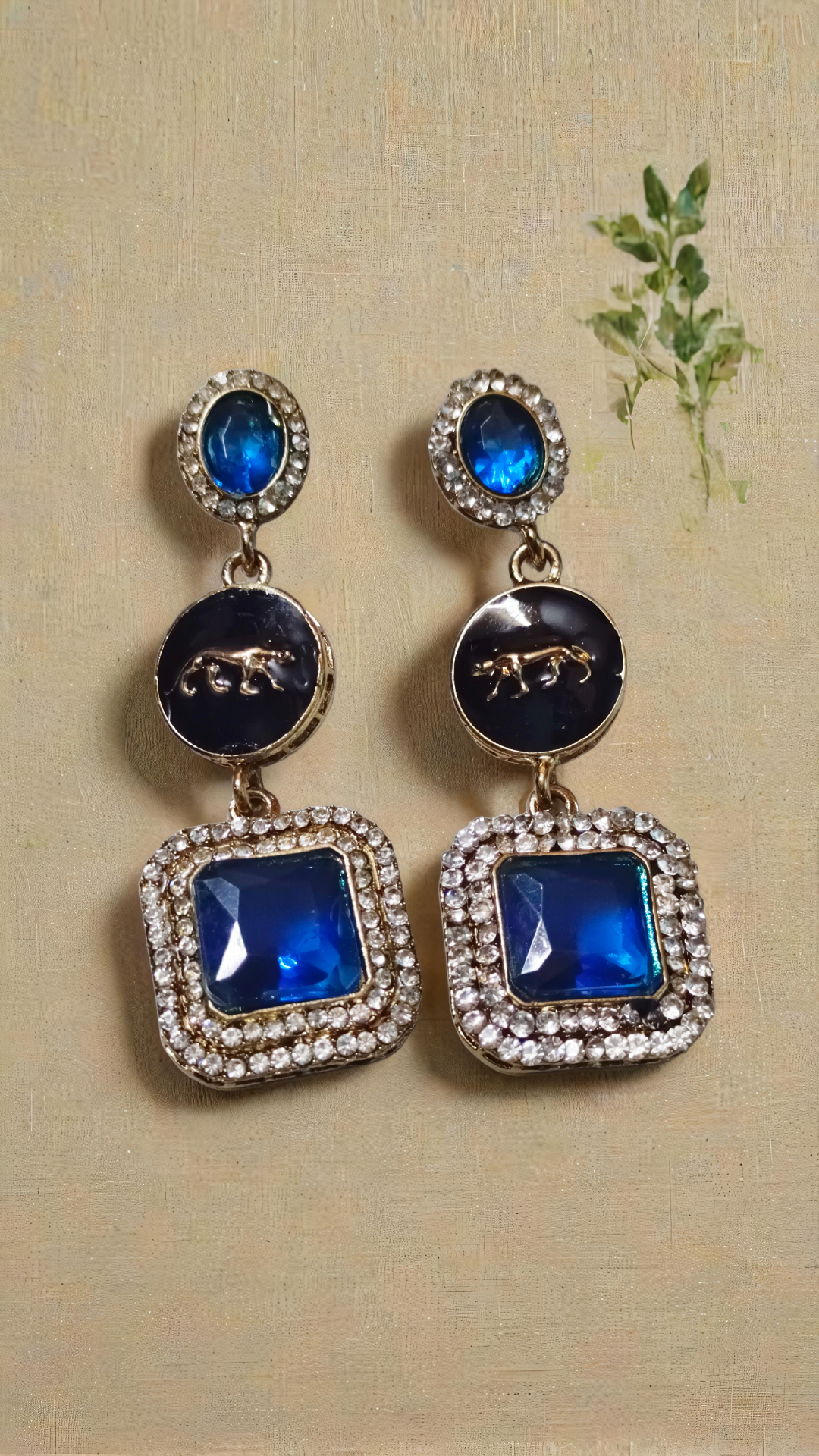 Elegant Blue Gemstone Earrings